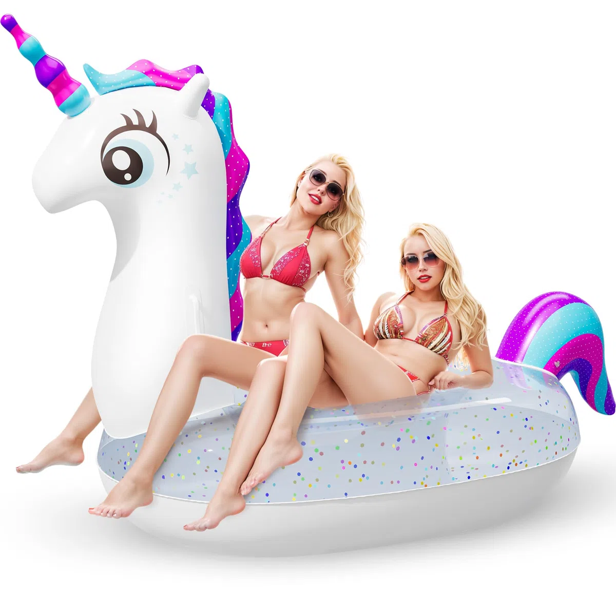 Subtail Unicorno Materassino Mare - Gonfiabili Piscina - Giochi per Bambini Adulti （240 * 140 * 120CM）