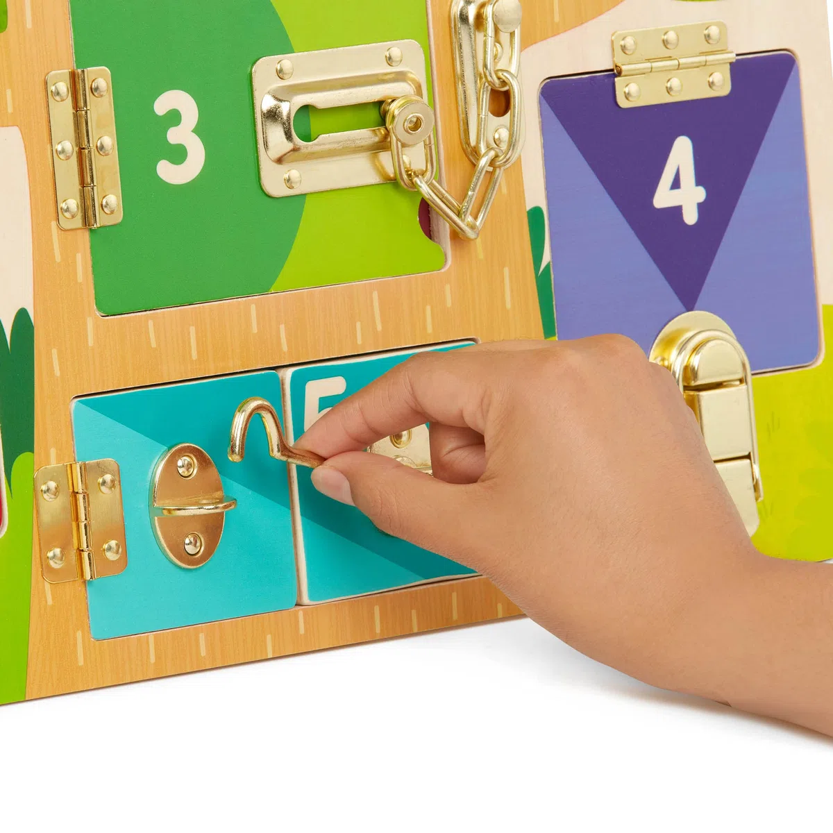 Toc Toc Chi c'è Dentro? - Lavagna Montessori - Lavagna per Bambini - Giocattolo con Serratura e Chiave - Scheda attività - 3 Anni +
