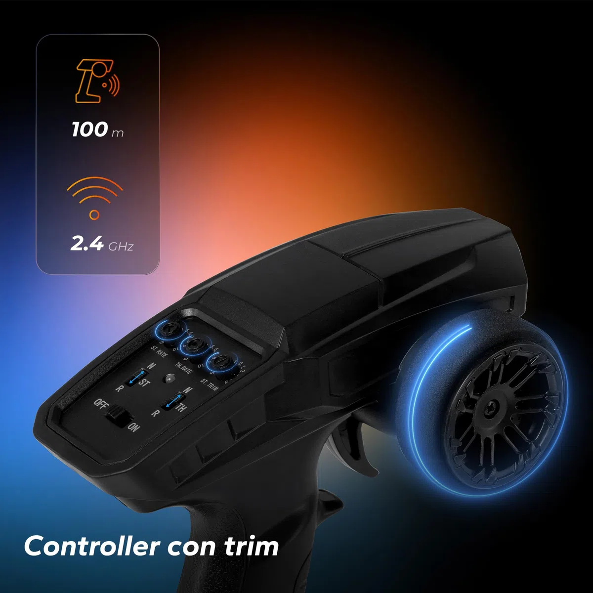 Overmax X-Pace Macchina telecomandata Auto RC Grandi dimensioni, Velocità fino 30km/h Portata fino 100Metri, Trazione 4x4, Senza ricarica fino 30minuti, Sospensione molla, Solida struttura 2 Batterie