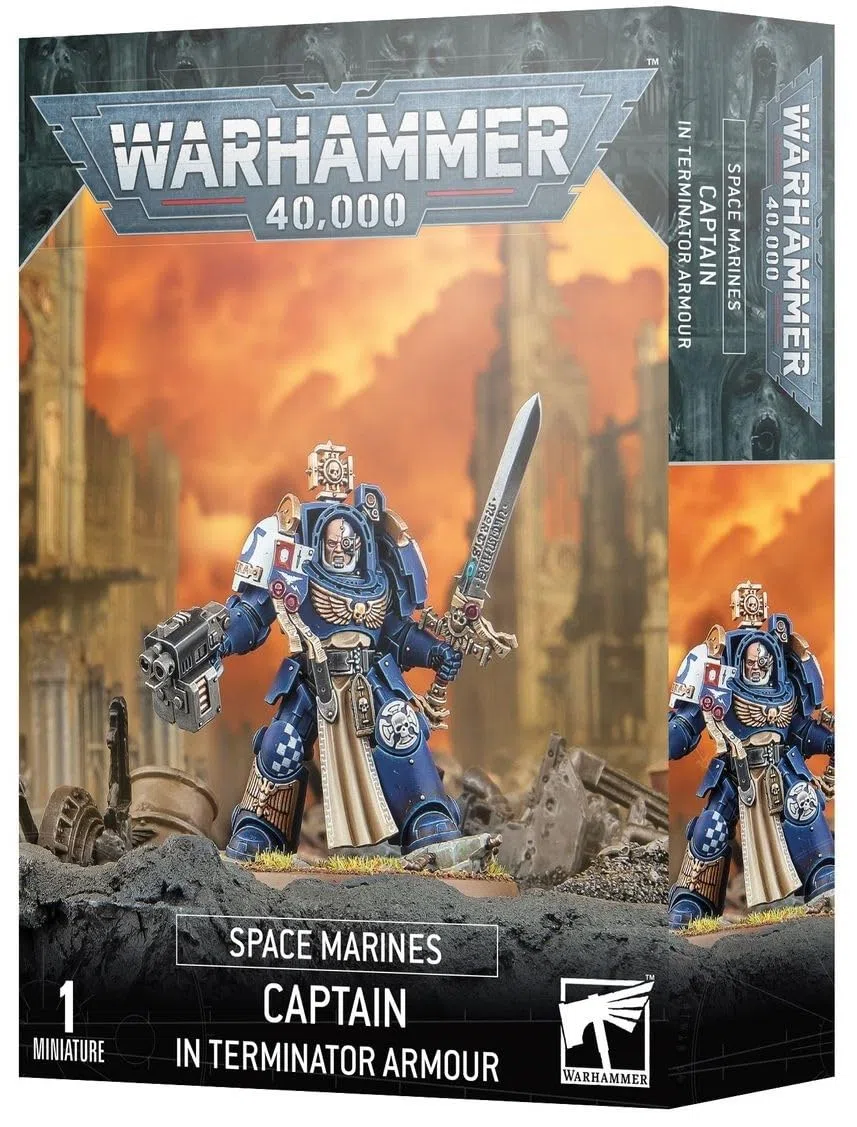 Games Workshop - Warhammer 40.000 - Space Marines: Capitano in Armatura Terminator, Figura da Collezione, Miniatura, 1.27 cm