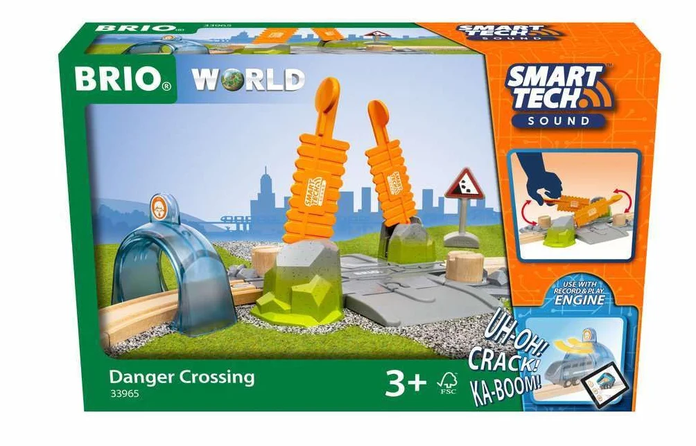 BRIO World - Attraversamenti Pericolosi, Smart Tech Sound, Accessorio Pista Trenino, Set Costruzioni in Legno, Compatibile con Tutti i Prodotti BRIO, Giocattolo per Bambini 3+ Anni