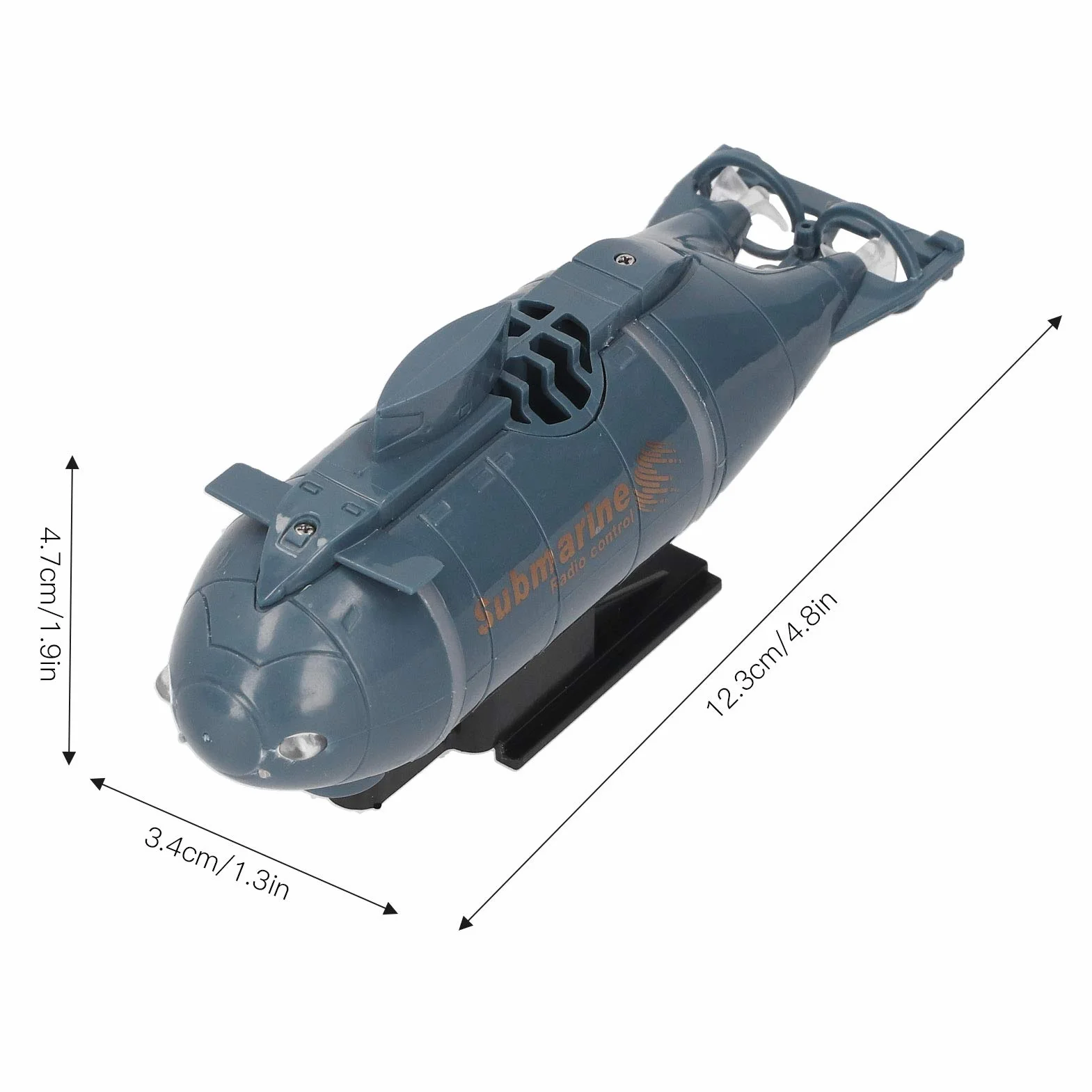 Drfeify Mini Sottomarino Elettrico, 2.4G Wireless 6 Canali RC Sottomarino Impermeabile Mini Barca da Immersione Elettrica Giocattolo per Bambini(Blu)