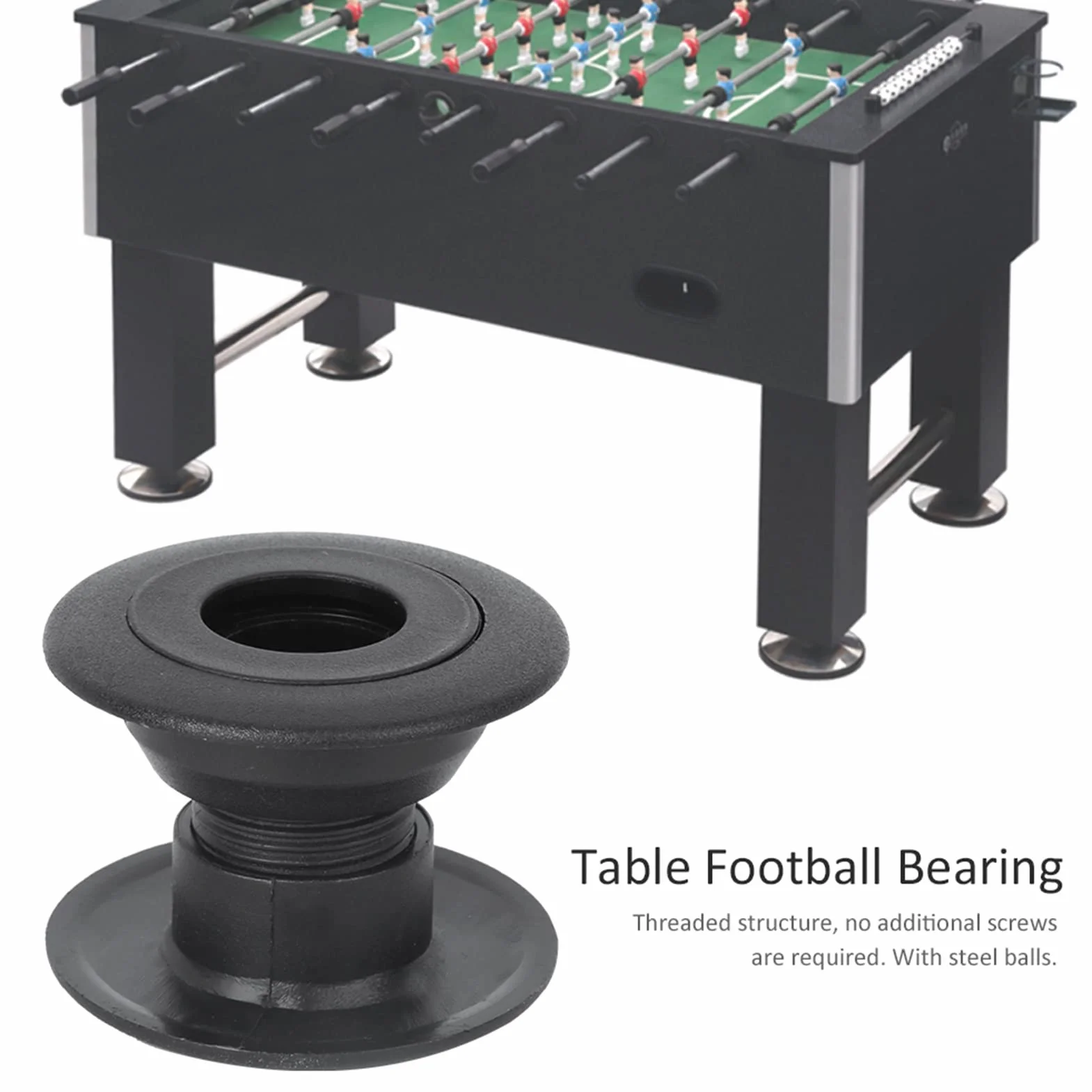 10 Paia Ricambi Calcio Balilla, Diametro Interno 16mm Cuscinetti Calcio Balilla Altezza interna regolabile 23-34mm Boccole per Biliardino con Sfere in Acciaio Parti di Riparazione