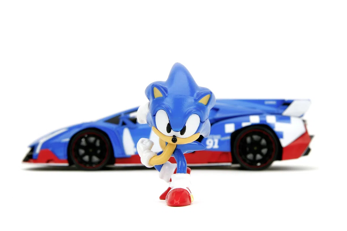 Jada - Sonic Lamborghini 1:24, 253255082, +8 anni, in metallo pressofuso, con personaggio di Sonic incluso