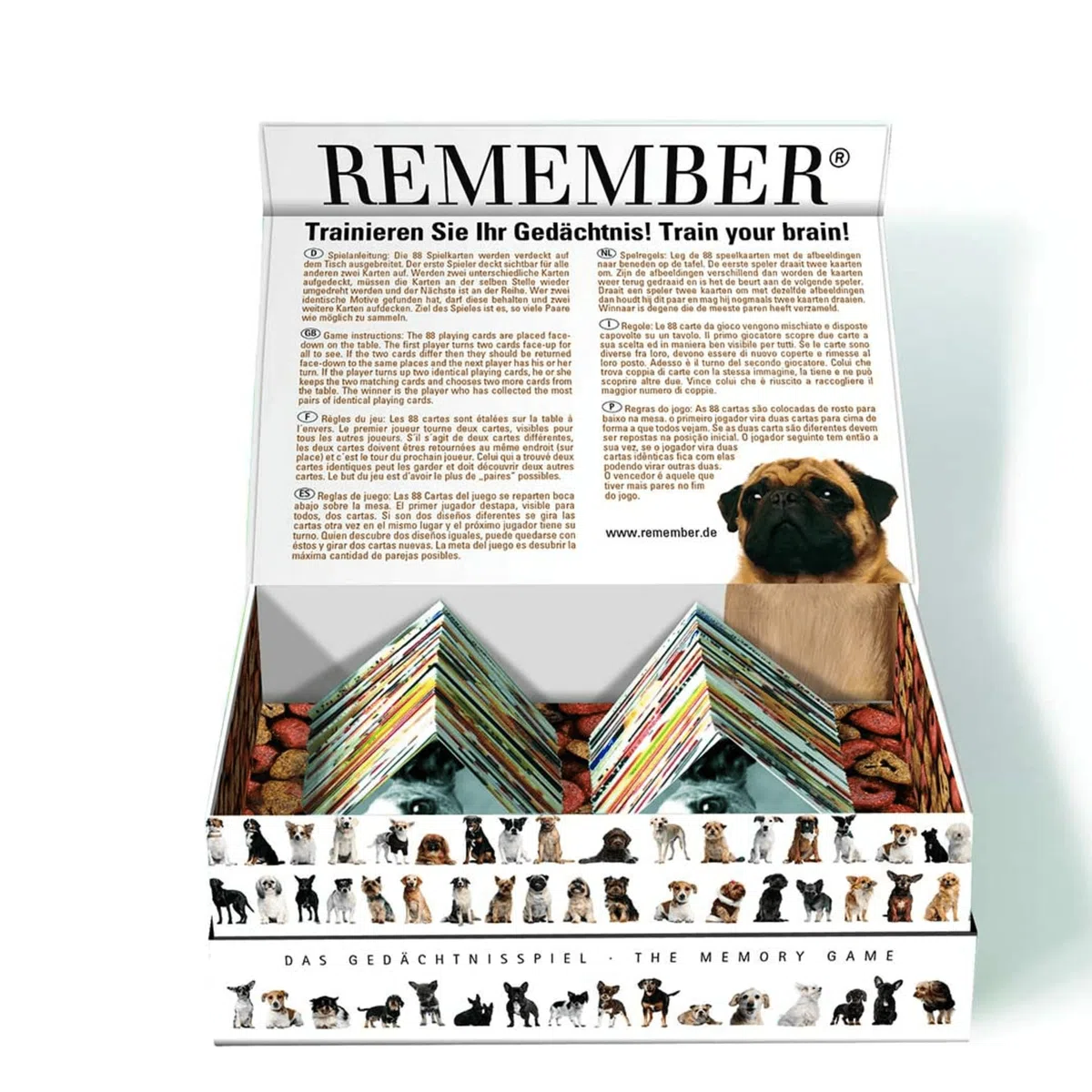 Remember DG44 - Gioco di memoria per cani – 44 coppie di immagini per amici (88 carte)