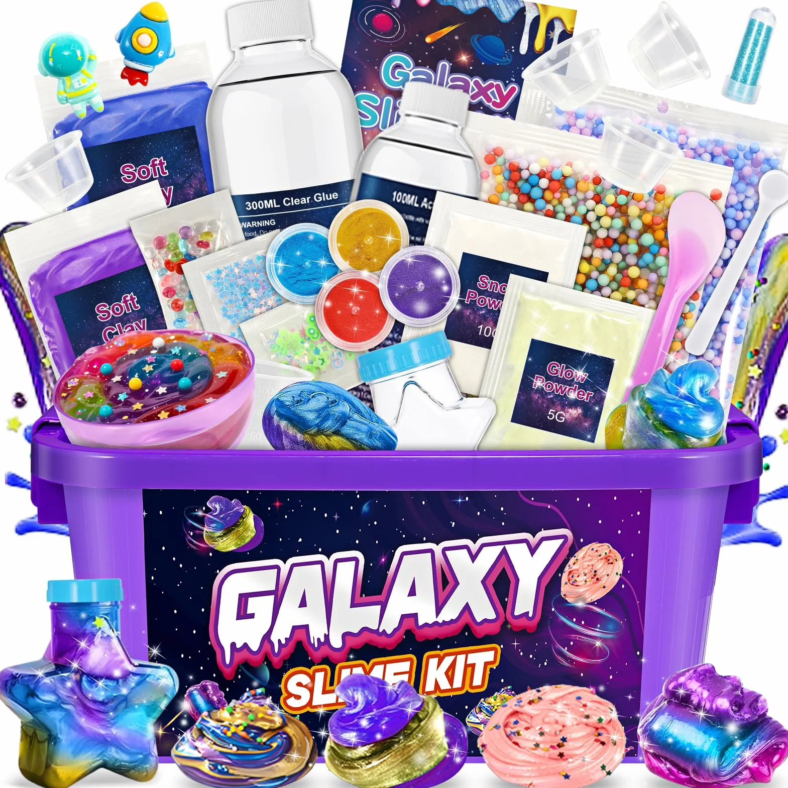 iKidiki Slime per Bambini, Giochi Bambina 6 7 8 9 10 11 12 Anni Femmina Galaxy Slime Fluffy Regalo Bimba 6-12 Anni Femmina Slime Kit Lavoretti Creativi per Bambini Giocattoli Bambina Bambino 6-12 Anni