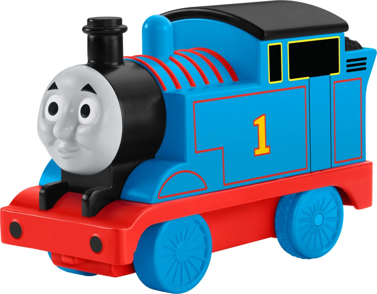 Fisher-Price My First Thomas & Friends R/C Thomas, battery-powered remote-controlled train engine with character phrases for toddlers, GPV86