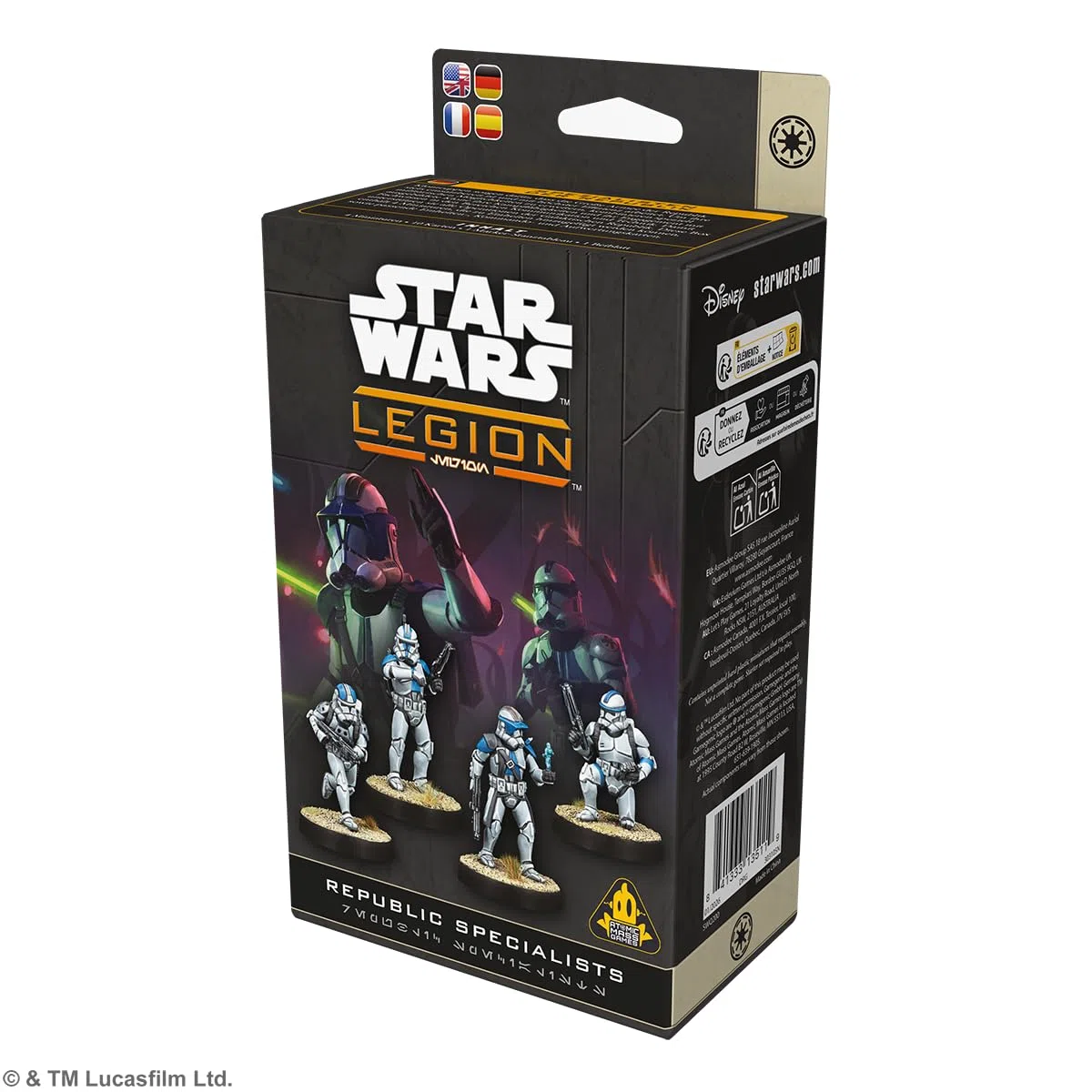 Atomic Mass Games | Star Wars: Legion Republic Specialists Personnel | Espansione Per Gioco Di Miniature, 4 Miniature, Carte Comando, Carte Upgrade | 2 Giocatori | 60-120 Minuti