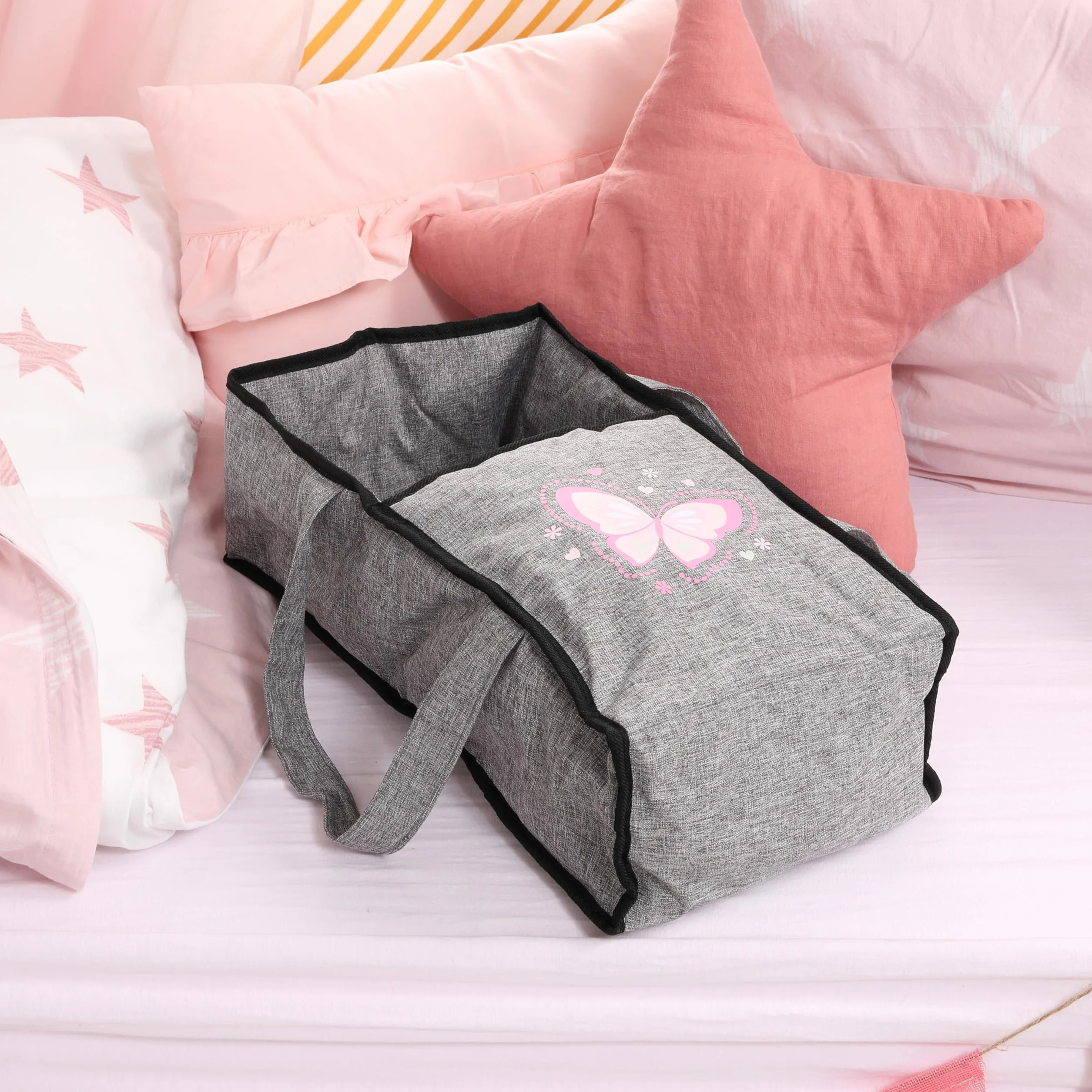 Bayer Design 13633AA Carrozzina per Bambole City Star, Passeggino per Bambole, pieghevole, regolabile in Altezza, convertibile con borsa