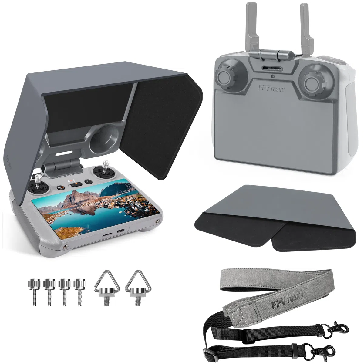 FPVtosky rc 2 parasole parasole con cordino per DJI Lito X1/Mini 5 Pro/Mini 4 Pro/Air 3/Avata 360 Accessori, Controller Screen Protector Joystick Cover Kit