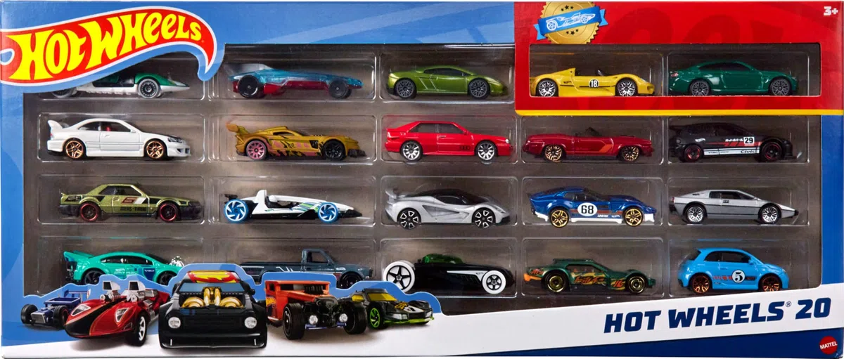 Entra in azione con questa mitica confezione Hot Wheels da 20 veicoli!, H7045