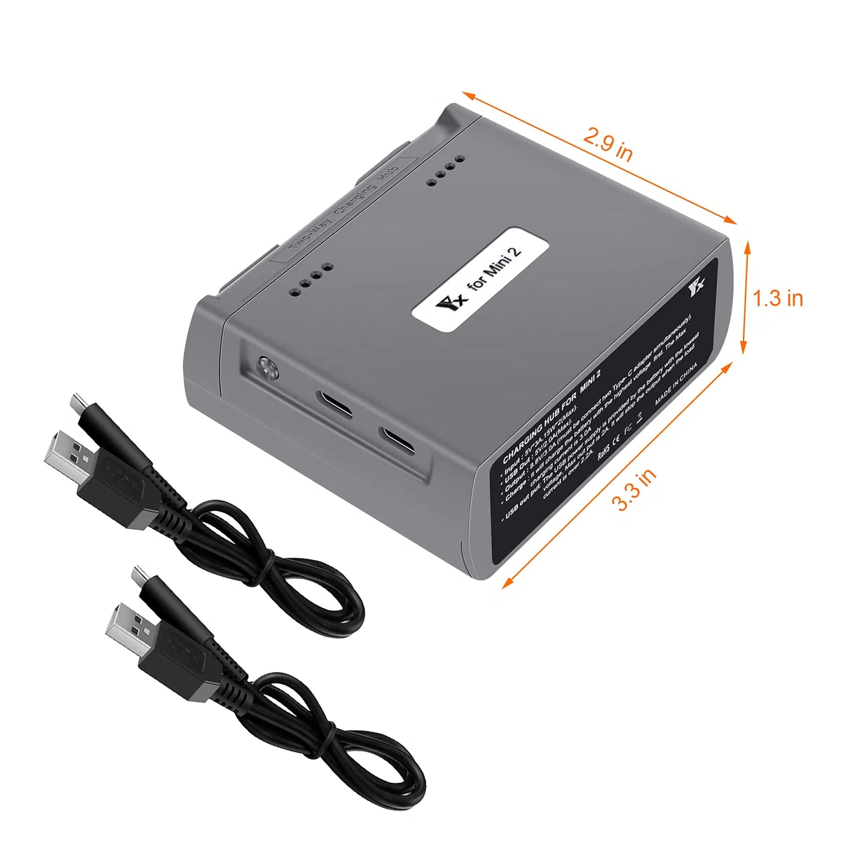 Caricabatterie per DJI Mini 4K/2,Mini SE Drone,Stazione di Ricarica a Due Vie,Ricarica 2 Batterie Sequenza, Caricatore Carica Batteria Accessori