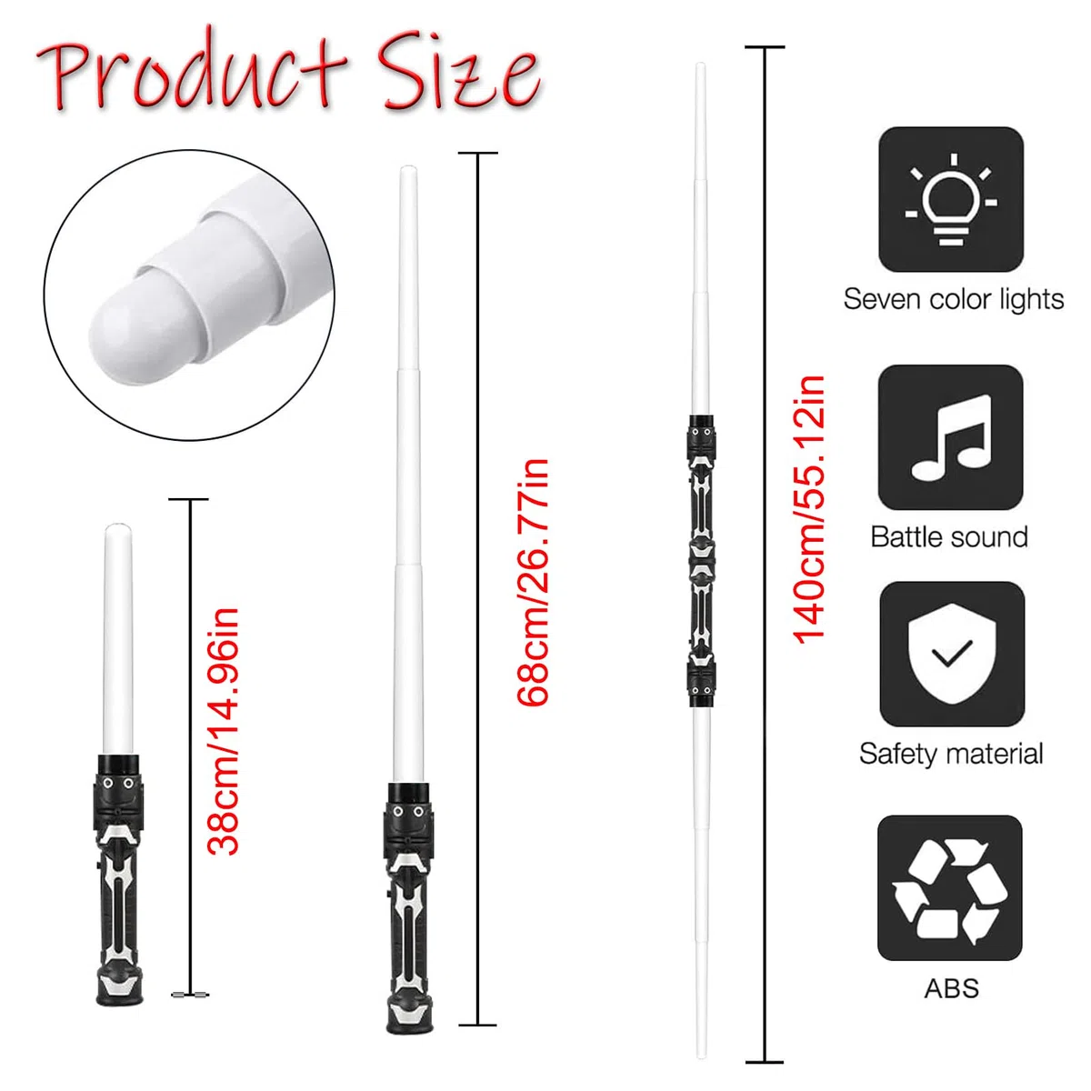 2 Pezzi Spada Laser,Spada Laser,2 in 1 Spada Laser Giocattolo Spade Laser Telescopiche Spada Laser Giocattolo per Bambini Light Up Sword Lightsaber Light Up Toy Lightsaber Toy