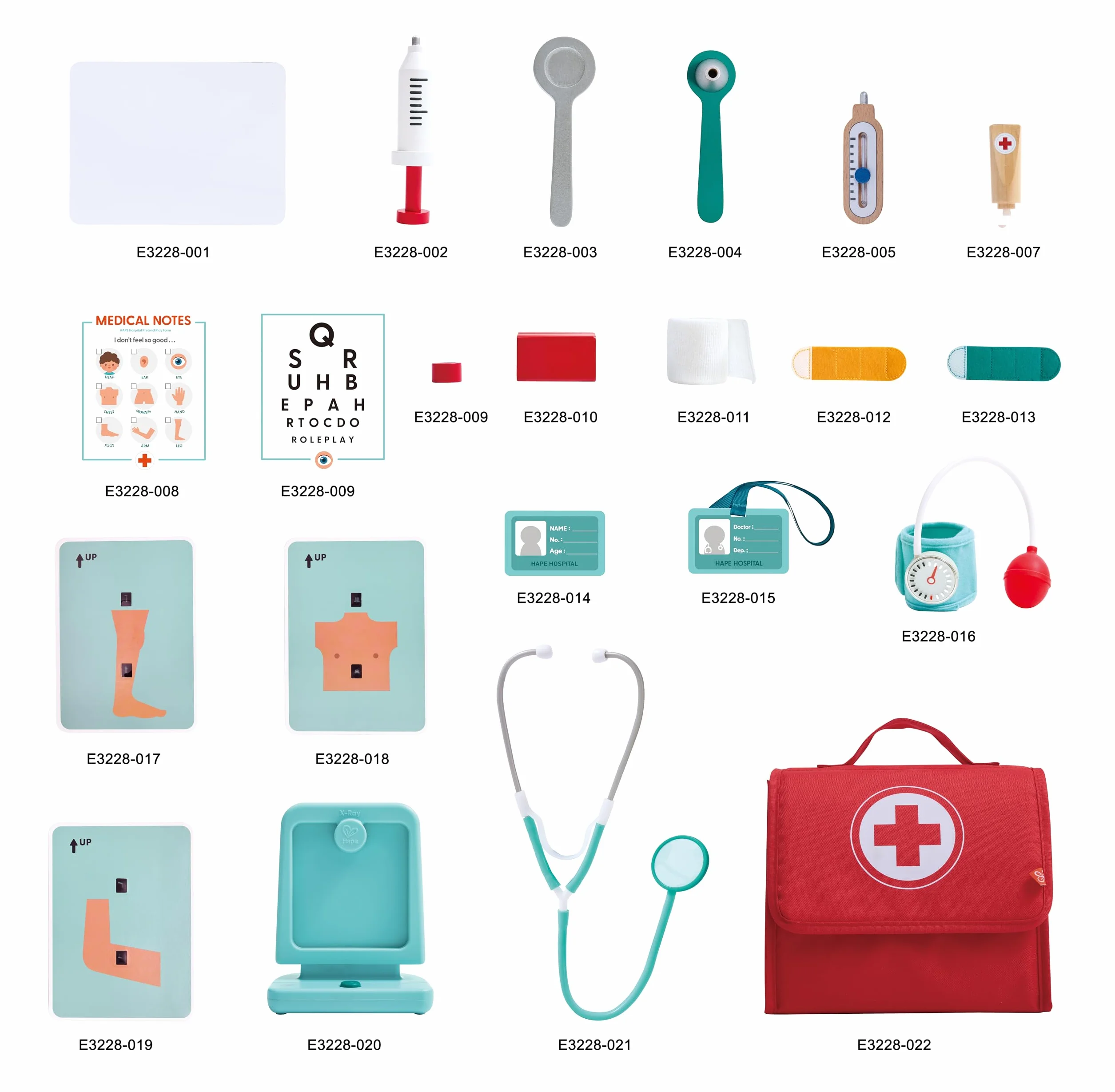 Hape Set Medico, Set da Gioco in Legno per Bambini, Kit da Dottore con Strumenti interattivi