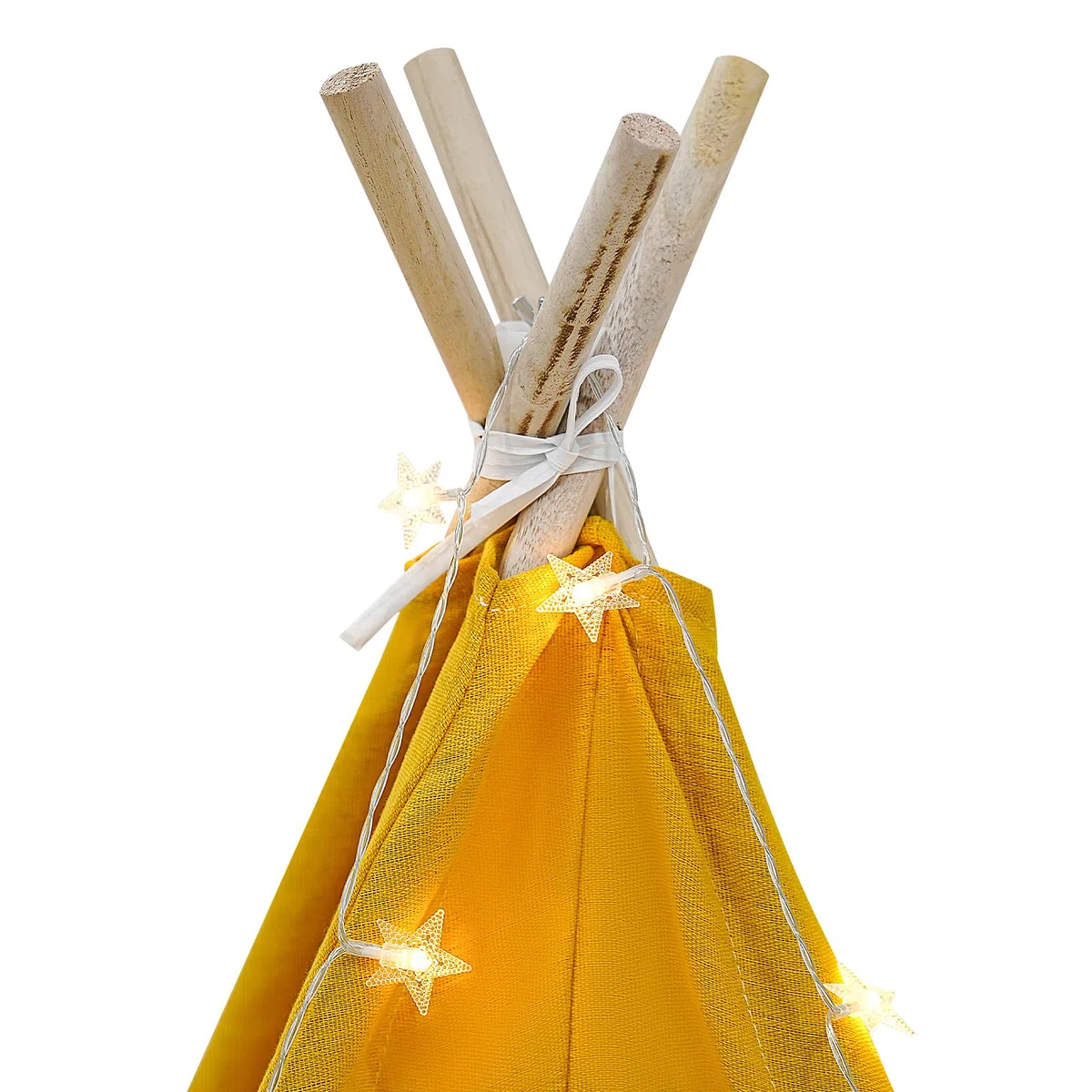 Tipi Tenda per bambini, 120 x 120 x 140 cm, Tippi, tenda da gioco pieghevole, per bambini, per interni ed esterni, per cameretta dei bambini, con catena luminosa opaca (giallo)