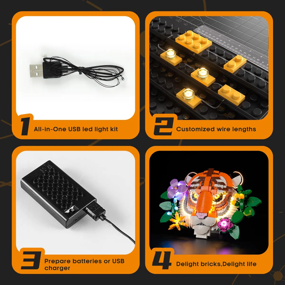 LIGHTAILING Set di Luci per Lego-31217 Collezione animali – Tigre - Kit d'Éclairage LED Compatible avec les Modèles de Blocs de Construction Lego - Modèle Non Inclus