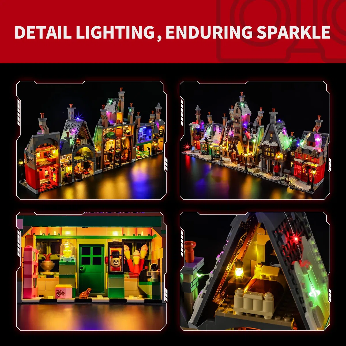 BRIKSMAX Illuminazione a LED per Lego Village Hogsmeade, edizione da collezione 76457, set di luci compatibili per mattoncini da costruzione, senza set Lego, luce decorativa di alta qualità per