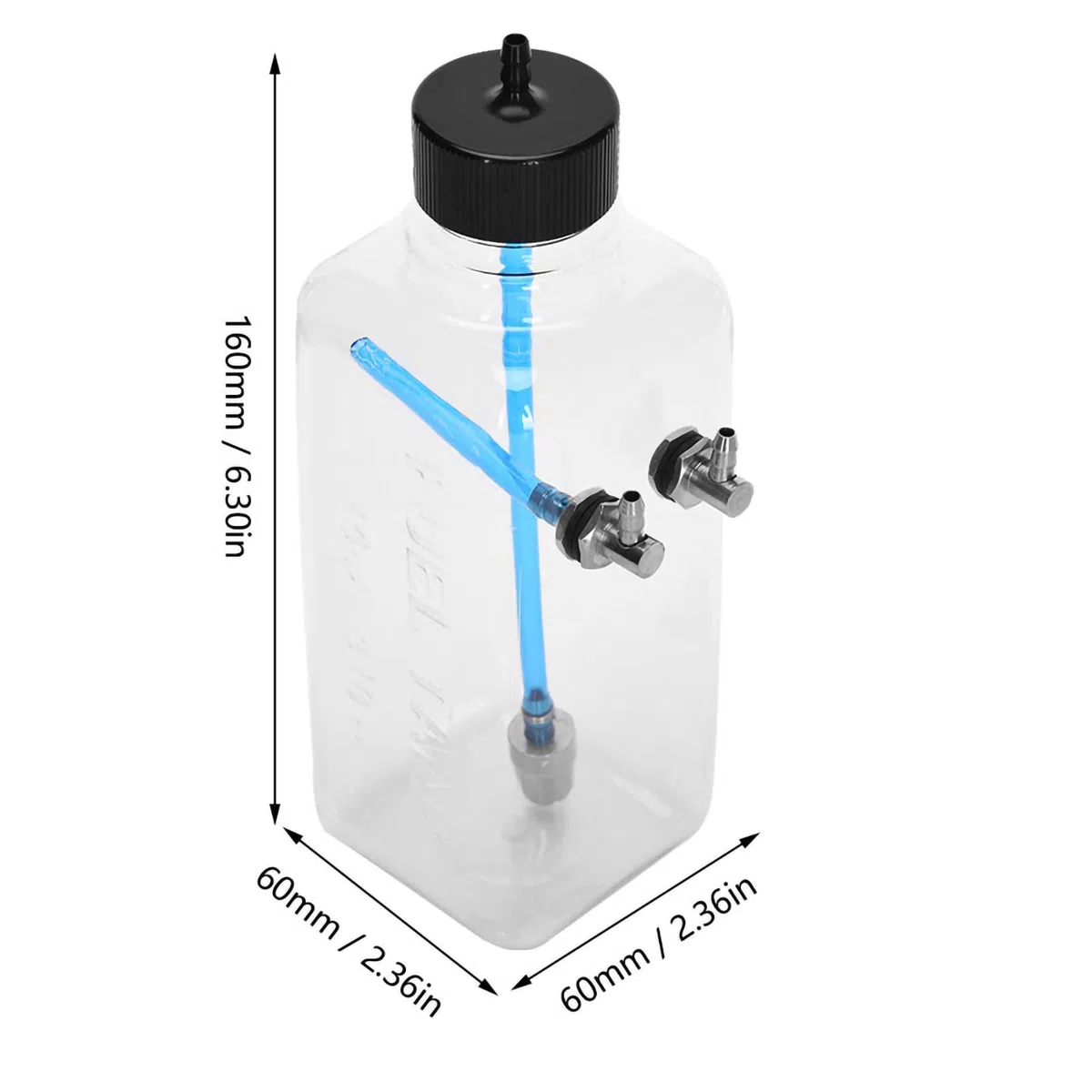 RiToEasysports Serbatoio Carburante RC, Parti Accessorie Modello Telecomando Serbatoio Carburante in Plastica Trasparente per Aeroplano RC (410ml (per Aerei 30-40cc)) Accessori per Modelli Aerei