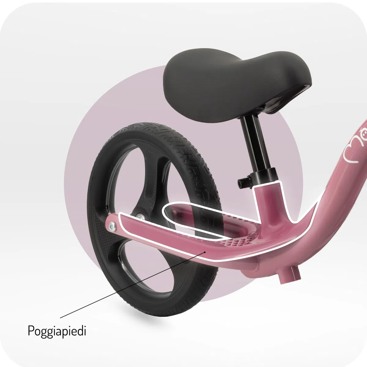 Momi Bicicletta senza pedali ISOKA per bambini 2+ anni (max 35 kg), telaio in metallo leggero 3,5 kg, regolazione altezza manubrio e sella senza attrezzi, ruote in gomma TPR con LED
