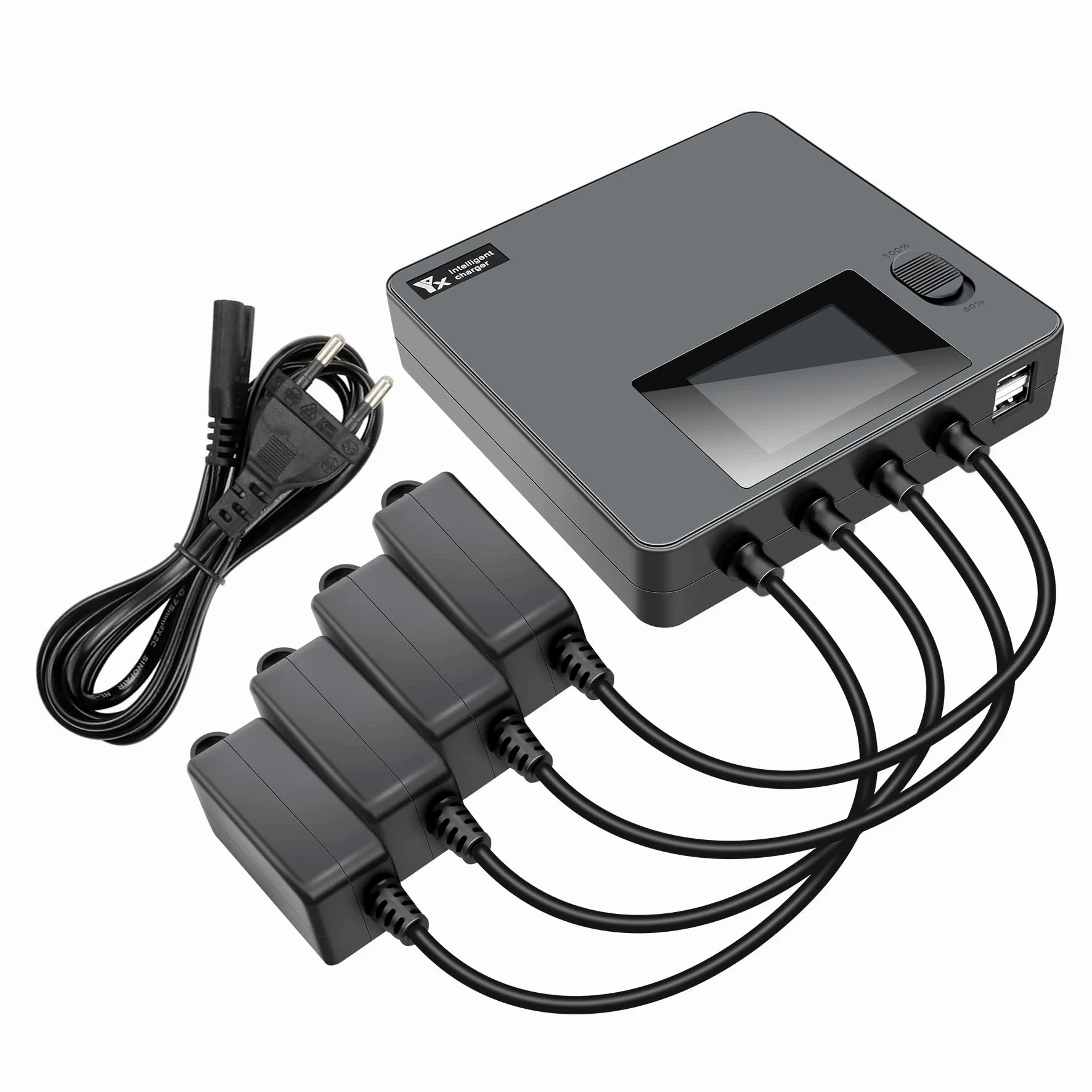 Caricabatterie con Display LCD per DJI Mini 5/4/3 Pro,Mini 3 Drone, 6 in 1 Caricatore,Ricarica 4 Batterie, Stazione di Ricarica Carica Batteria Accessori