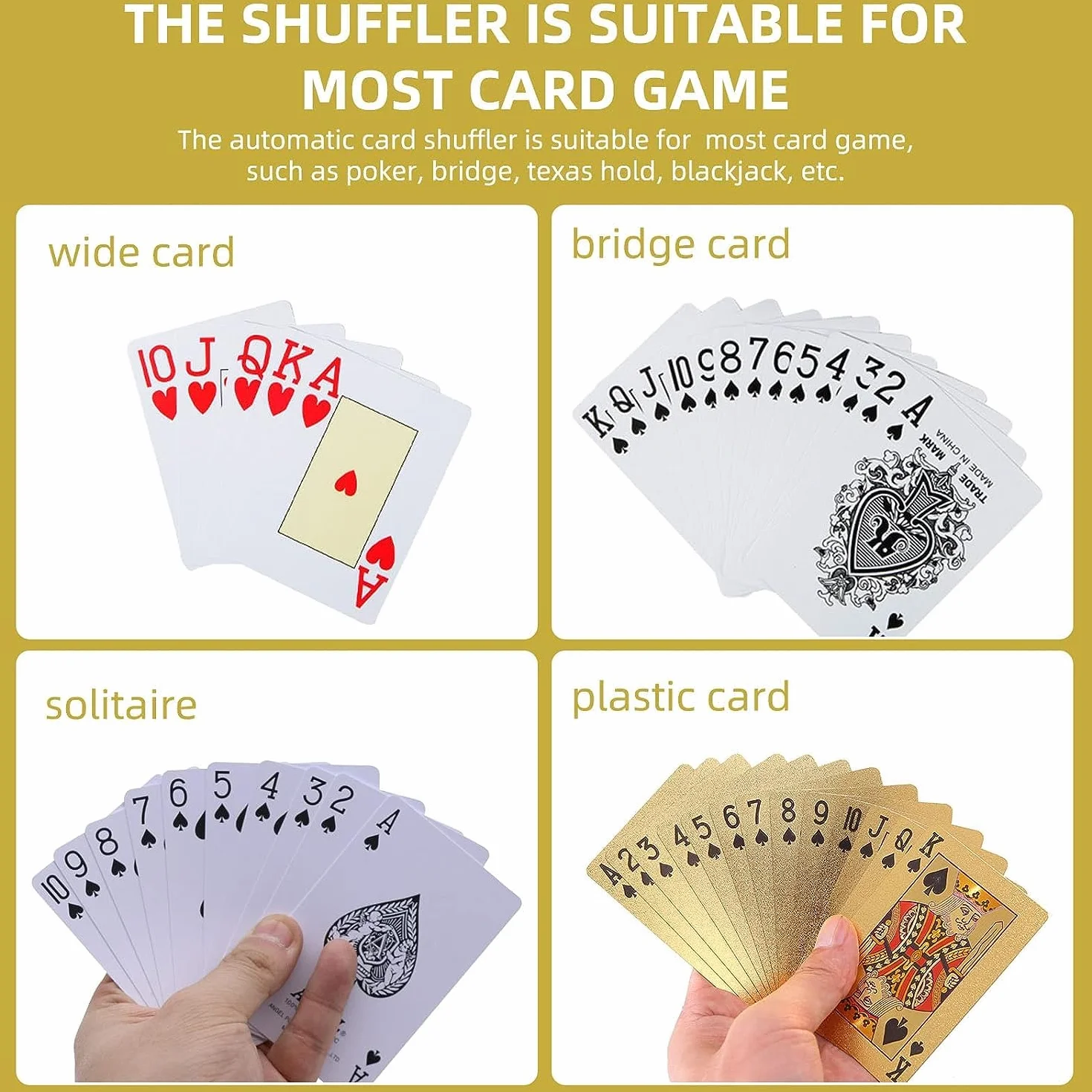Macchina automatica Shuffler di carte, 2 carte di miscelazione elettronica, gioco a ponte della macchina Shuffler della carta, USB+batteria elettrica Shuffler di carte da gioco automatico del poker