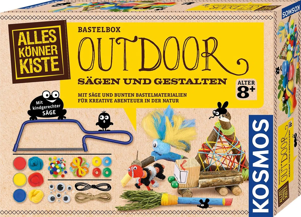 Kosmos 604462 AllesKönner-KCassetta per seghe e Progettazione, con Sega e Materiali Colorati per Avventure Creative nella Natura, Set Fai da Te per Ragazze e Ragazzi a Partire dagli 8 Anni, Arancione