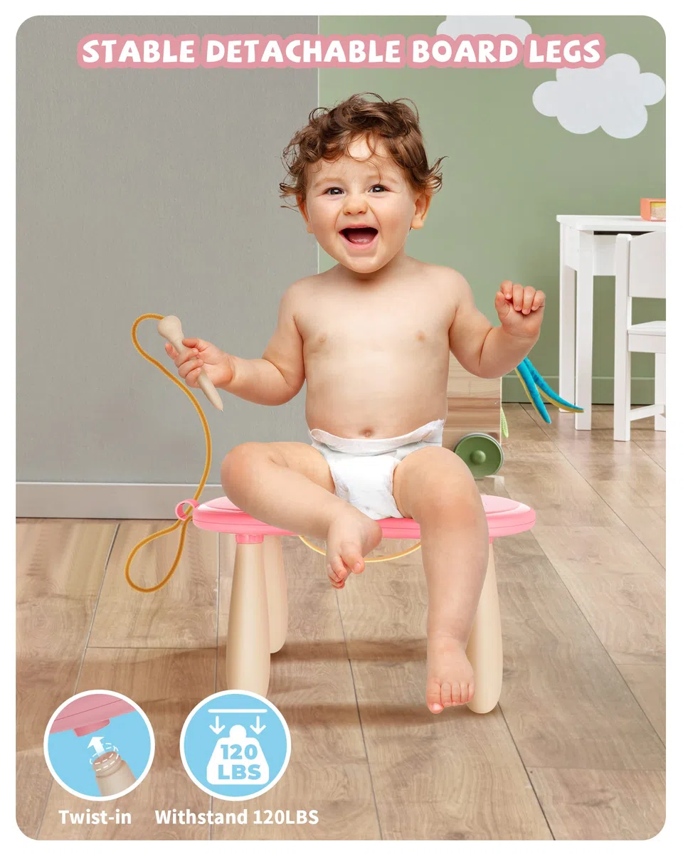 Kikapabi Lavagna Magnetica Giocattolo per Bambini, Doodle Board Colorata Resistente, Gioco Educativo per Bambine e Bambini da 1-3 Anni, Regalo di Compleanno (Rosa, 13.06" W x10.65 H)