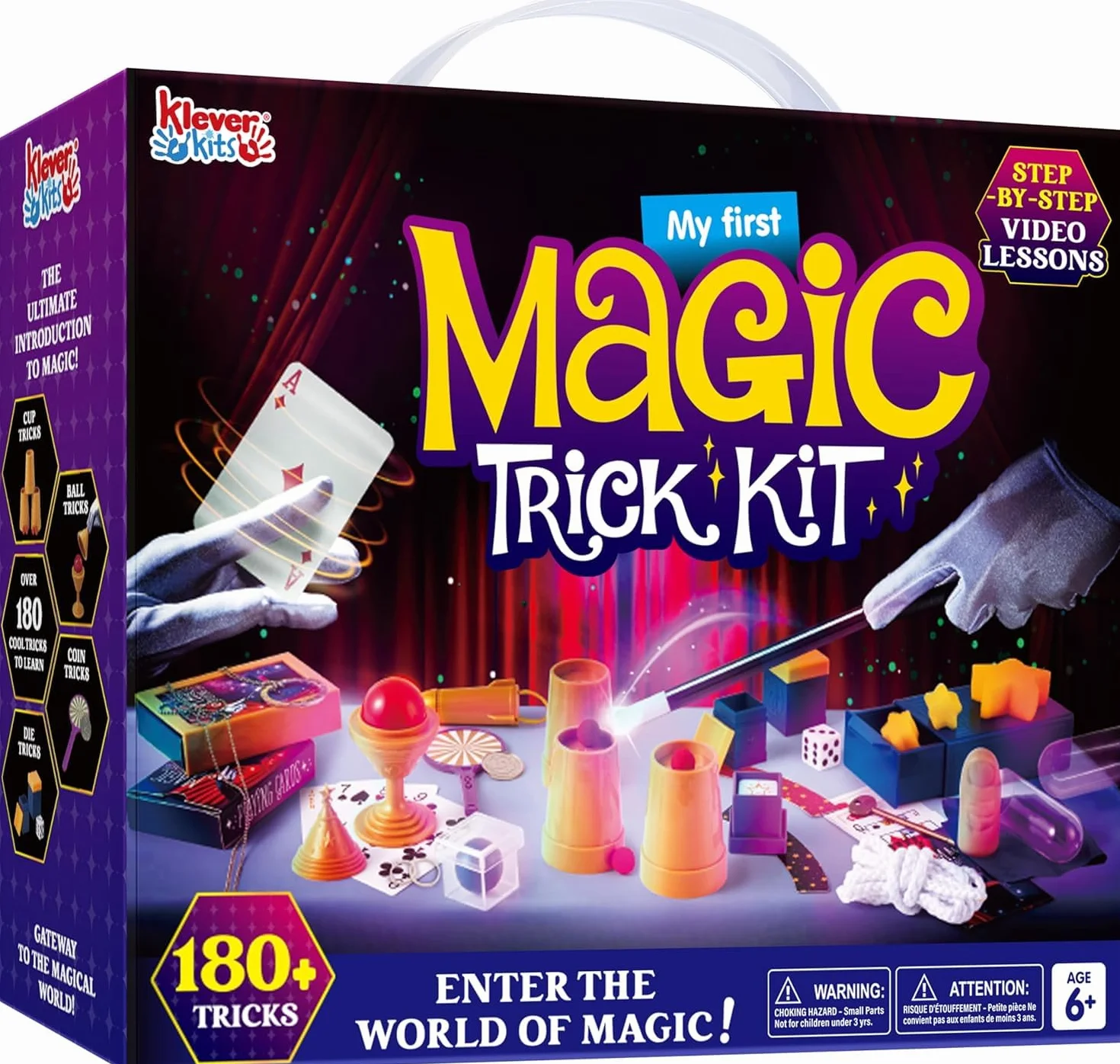 Klever Kits 180+ Gioco di magia - My First Magic Trick Kit- Incredibile Giocattolo da Mago con lezioni Video Passo-Passo, per Bambini Oltre 6 Anni e Carte di Illusione Facili