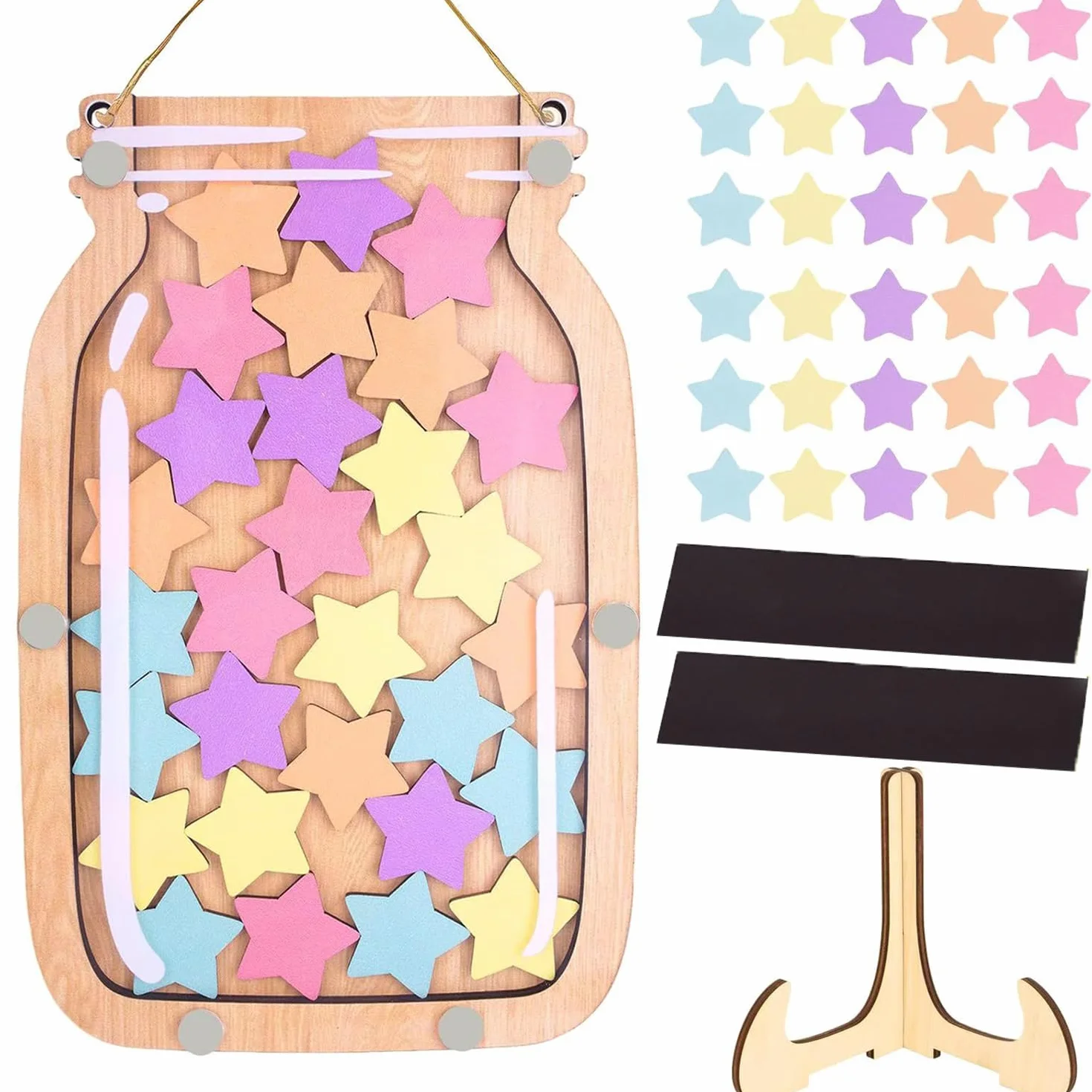 Barattolo Ricompensa con Stelle, Barattolo Ricompensa per Motivare un Buon Comportamento, Grafico delle Ricompense Barattolo di Raccolta Stelle per Genitori Insegnanti di Aule Scolastiche a Casa