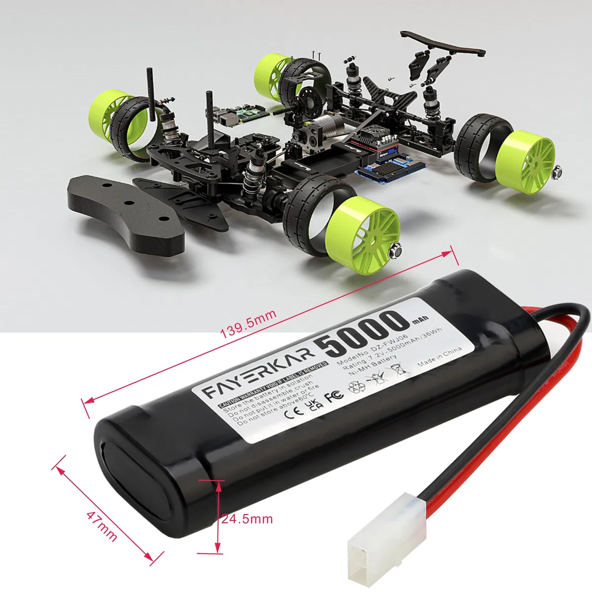 7.2V 5000mAh NiMH Batteria RC Batteria per RC Auto RC Camion RC Auto Boot Elicottero LKW Truggy RC Hobby