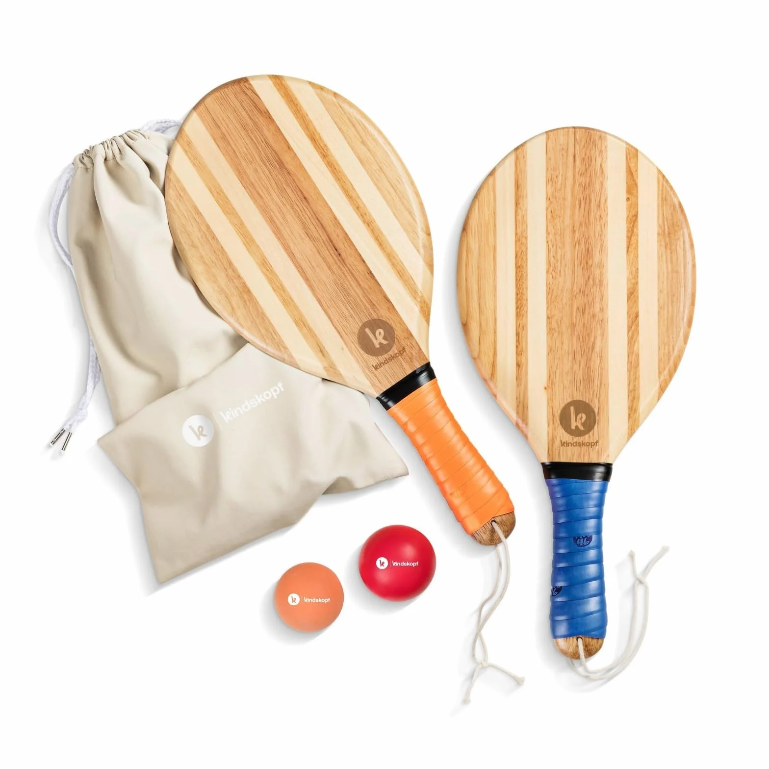 two46 | Set di Racchettoni da Spiaggia Premium | Frescobol - Lo Sport Popolare dal Sud America | Racchettoni Artigianali in Legno, Scelta della Palla per Diversi Livelli, Borsa Personalizzata