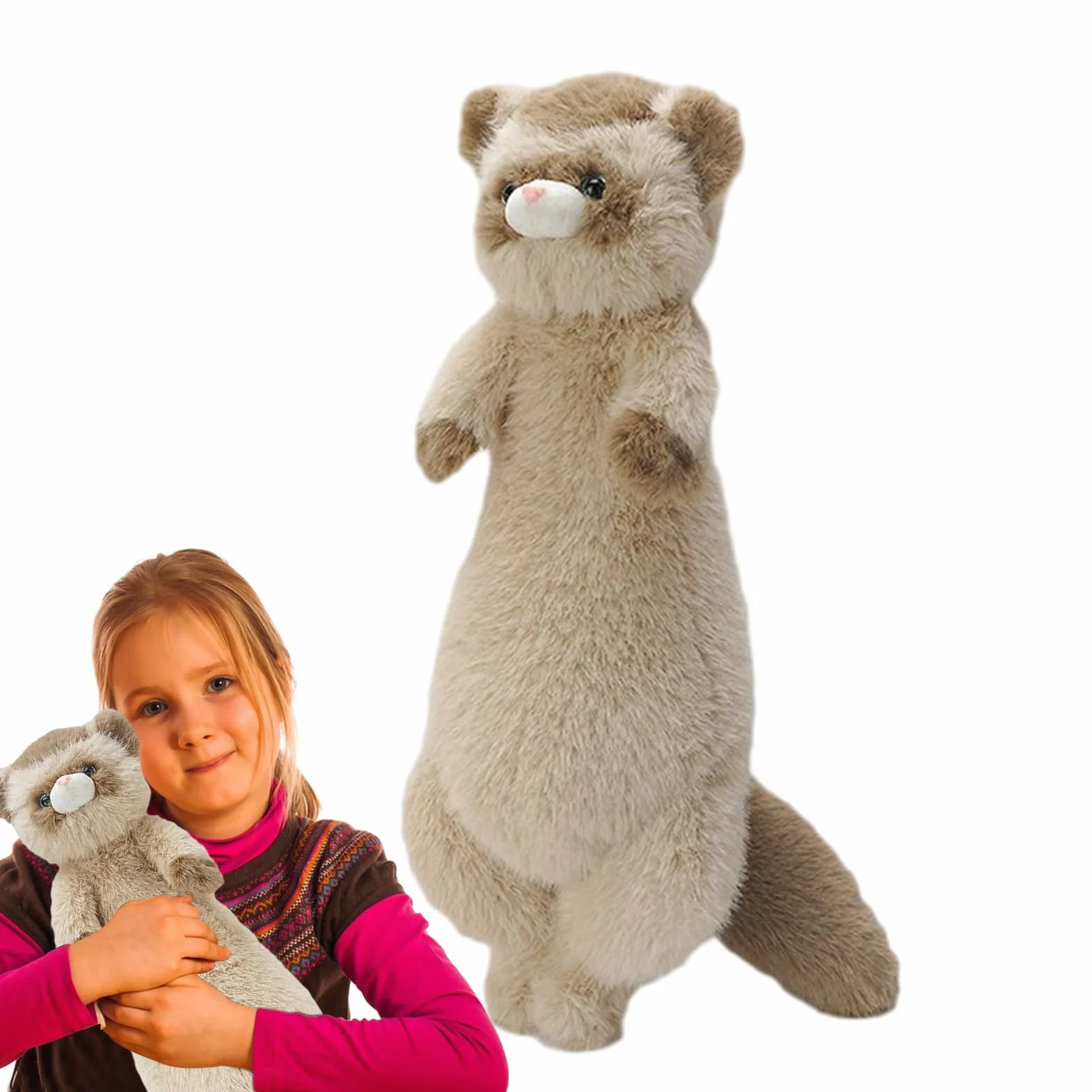 Furetto di - Peluche corto 20,47x7,87 pollici 375 g | Furetto morbido e, bambola con multifunzionale |, auto, divano, ornamenti regalo per ragazzi, ragazze, bambini,