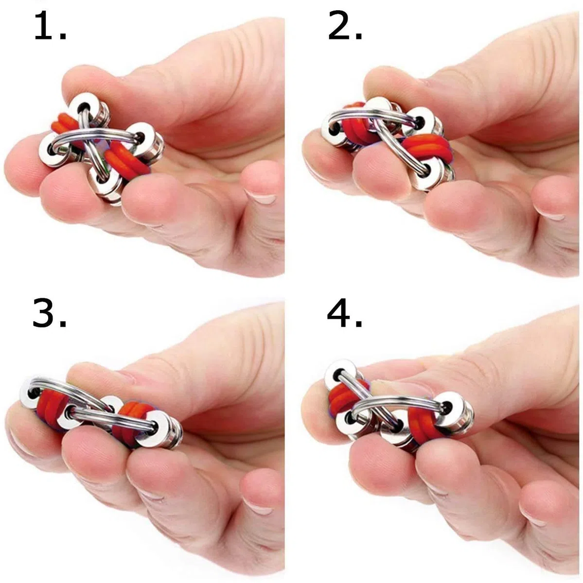 mciskin Fidge Toy Set include sei Roller Chain Fidget e chiave Flippy Chain Riduttore di stress per autismo stress e ansia (verde-1 confezione)