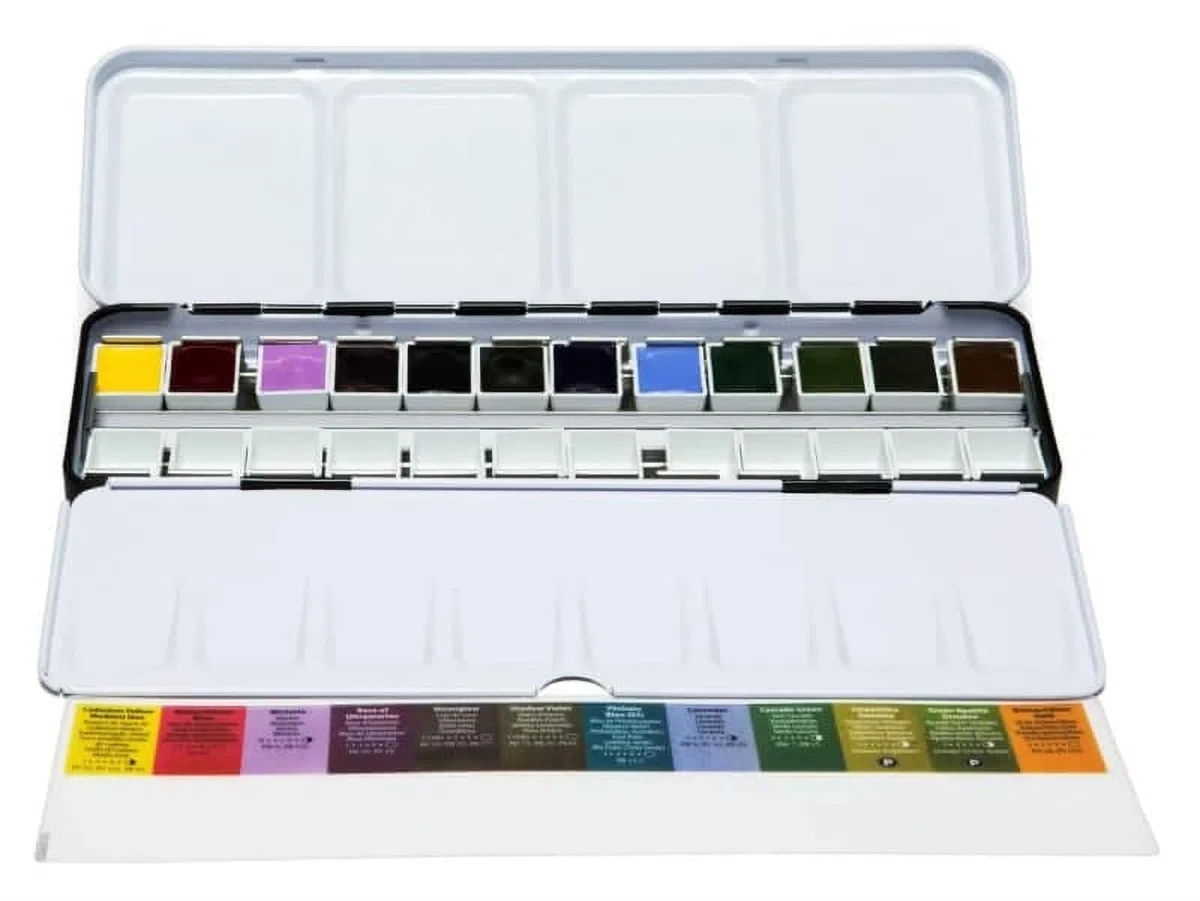 Daniel Smith SET MEZZI GODET IN SCATOLA DI METALLO, 12 Colori