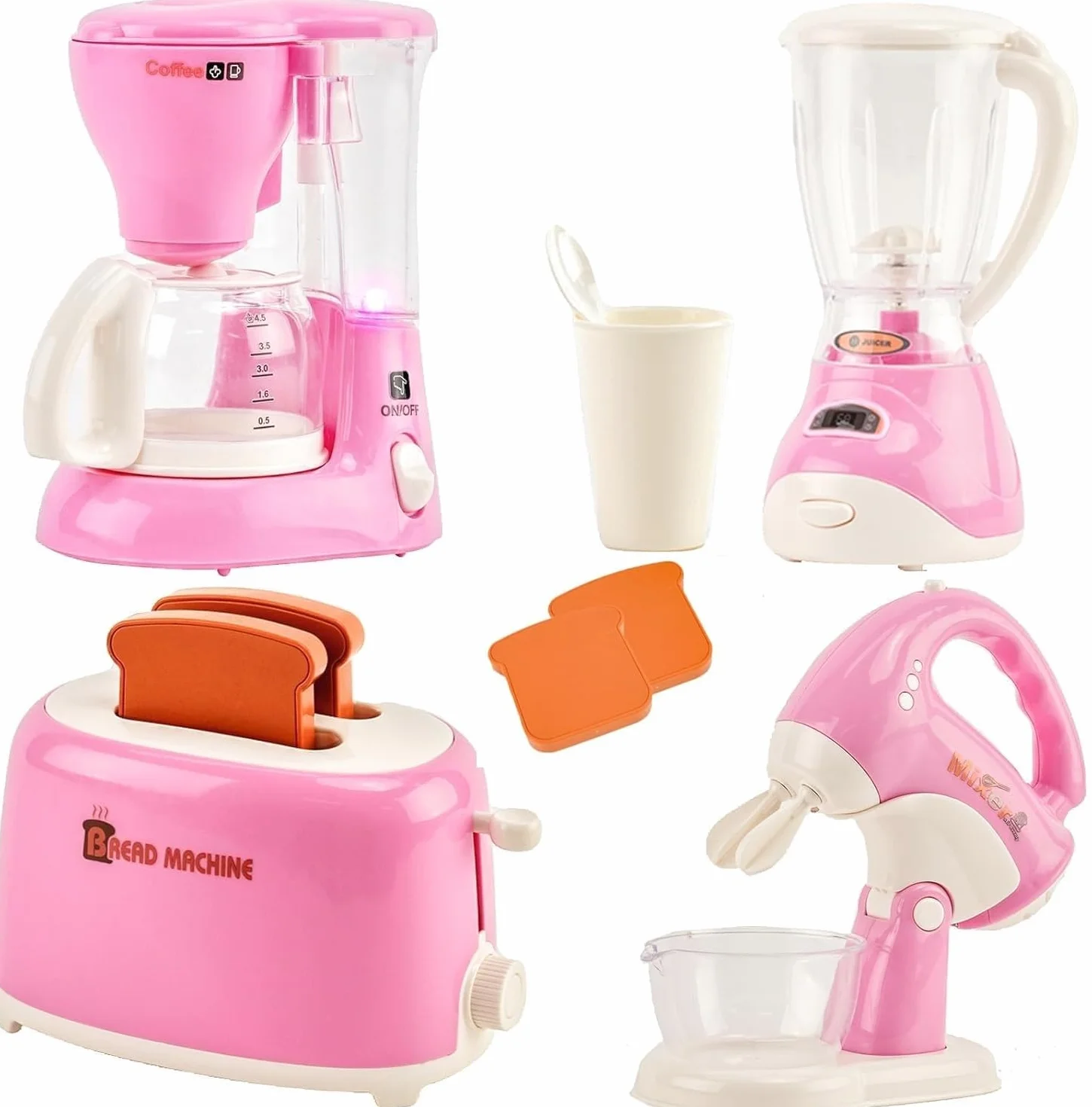 Cucina Giocattolo per Bambini,con Tostapane Macchina da caffè Frullatore Spremiagrumi,Con luci e Musica,Elettrodomestico Cucina Giocattolo per Giochi di Ruolo,Adatto a Bambini e Bambine dai 3 anni in