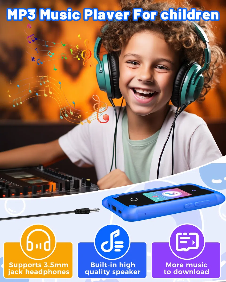 Telefonoelefono Per Bambini, Cellulare per Bambini ,2.4"Smartphone Giocattolo Regalo Giocattoli per Bambina 3 4 5 6 7 8 9 10 anni Compleanno Natale（Blu）
