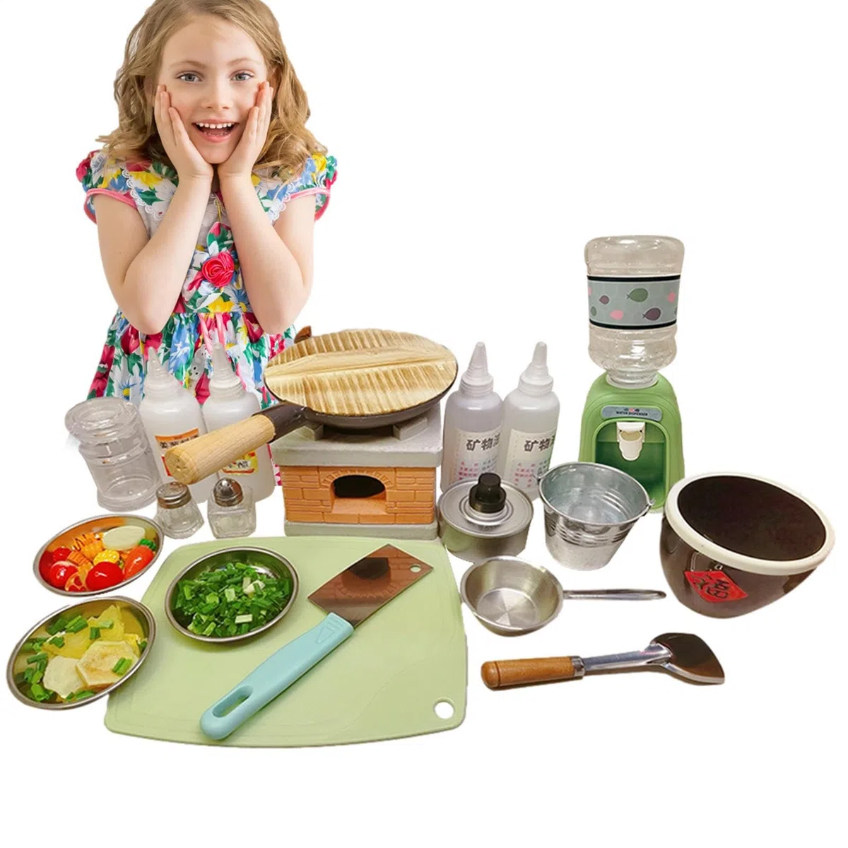 Set Di Cucina Mini Vero | Strumenti Educativi Per Cucina E Utensili Per Cucinare Reale | Fornello In Miniatura Attrezzi Per Cibo Reale Bottiglie Per Condimenti | per Bambini