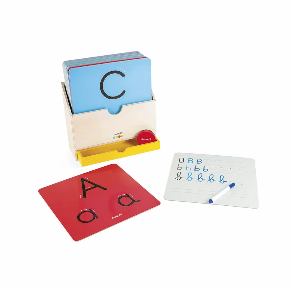 Janod - Essentiel - Imparare a Scrivere - Gioco Educativo in Legno per La Prima Infanzia - Apprendimento delle Lettere e della Lettura - Pittura Ad Acqua - da 3 Anni, J05074