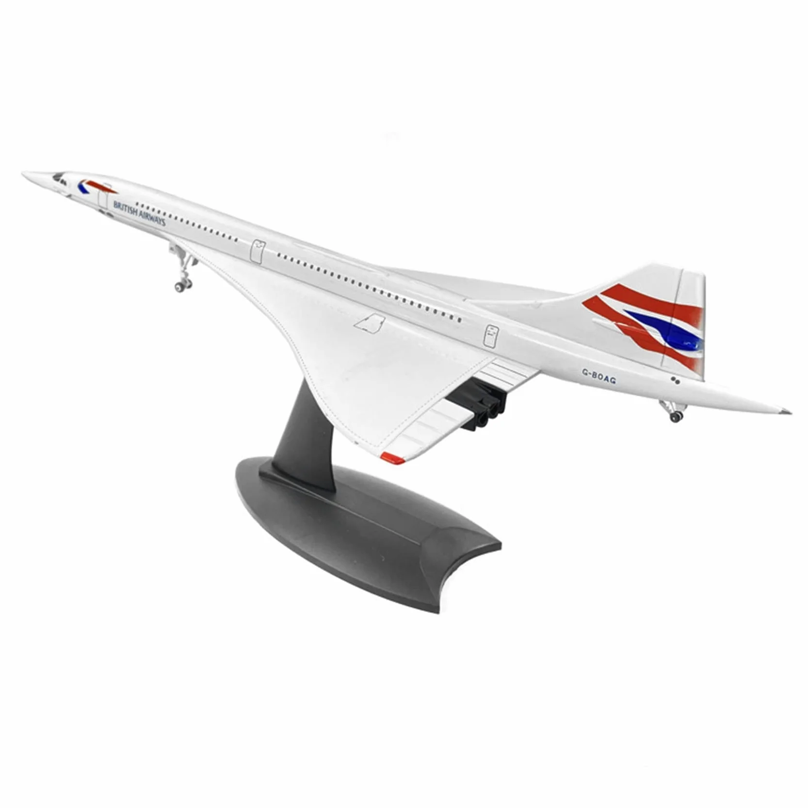 1/200 Concorde Suono Passeggero Aereo Air British Airway Modello per la Collezione Display