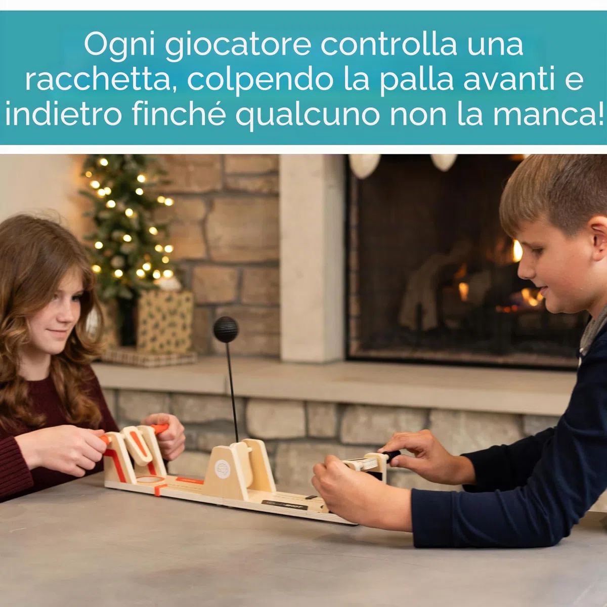 Fat Brain Toys VolleyShot - Gioco di abilità da tavolo in legno per 2 giocatori, per bambini e adulti