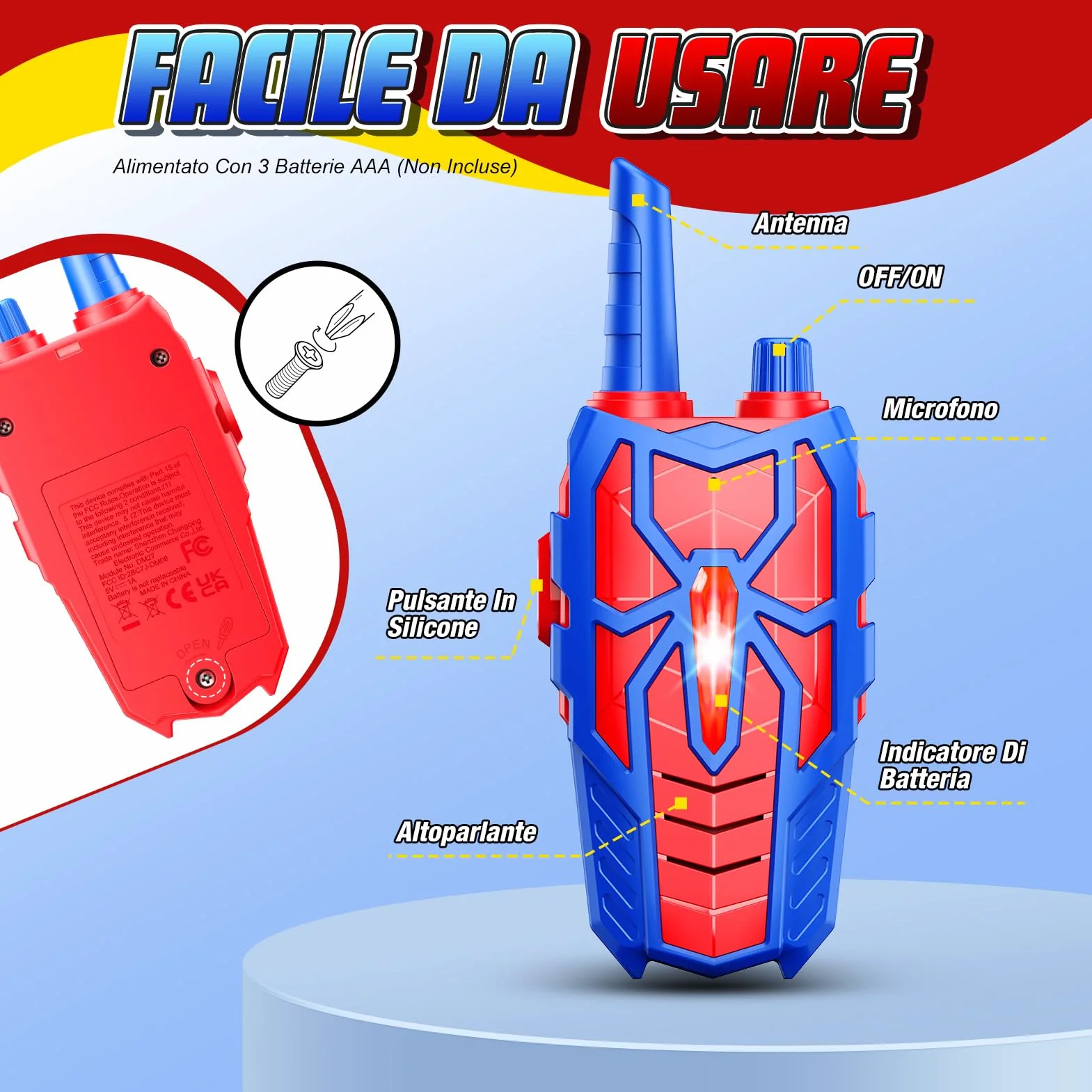 Giochi Bambini 3 4 5 6 7 8 9 10 Anni, Walkie-Talkie Regalo Bambino 3 4 5 6 7 8 9 10 Anni Maschio Walkie Talkie Bambini Giochi da Esterno Giocattoli per Bambini Gadget Compleanno Bambini