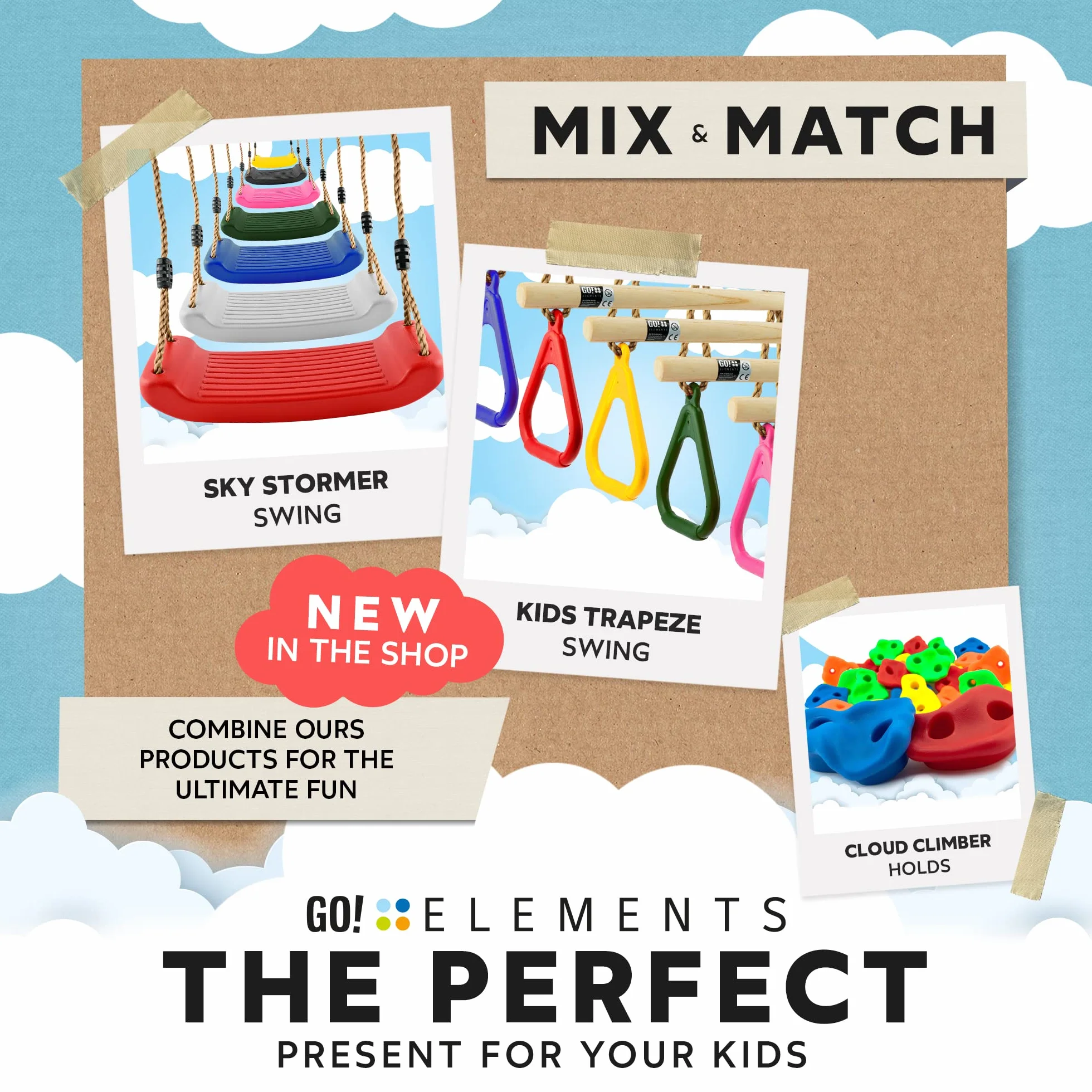 GO!elements Prese Arrampicata per bambini set da esterno incl. materiale di fissaggio | pietre per arrampicata indoor per parete d'arrampicata | boulder colorati per torre gioco con viti 15/20/25/30er