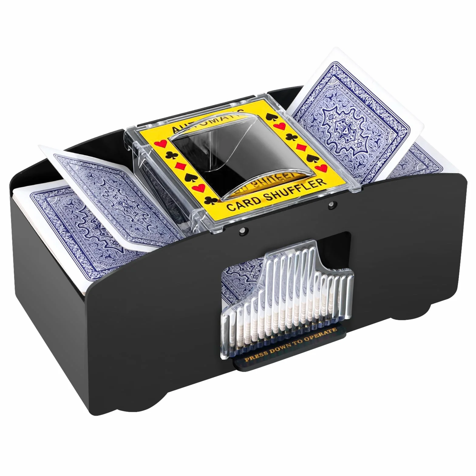 Mischia Carte Automatico Elettrico 1-2 Mazzi, Mescolatore Carte da Gioco per Poker Burraco Blackjack