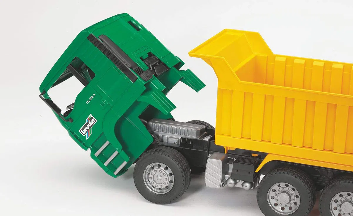 Bruder Spielwaren 02765-Camion Man Ribaltabile, Multicolore