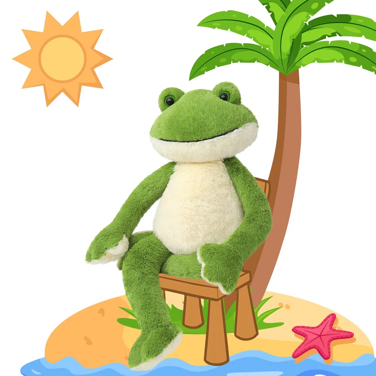 MorisMos Rana Peluche Grande, 60cm Peluche Kawaii, Peluche Animali, Divertente Giocattolo Rana Verde, Cuscino Decorazione Regali di Compleanno Natale per Ragazze Ragazzi