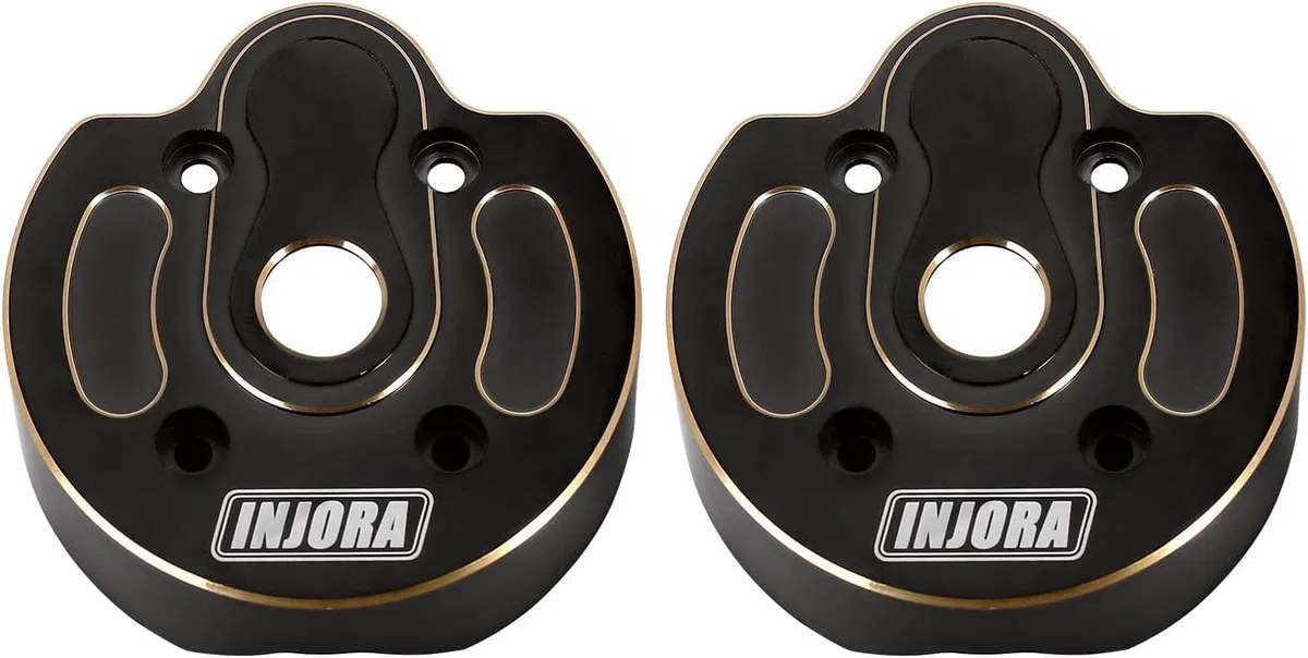 INJORA RC Ottone Copertura Portale 2pz Portale Rivestimento Nero Tappo Snodo Sterzo Upgrade Part per RC Crawler Axial SCX10 III AXI03007 AXI03004 Parte di Aggiornamento