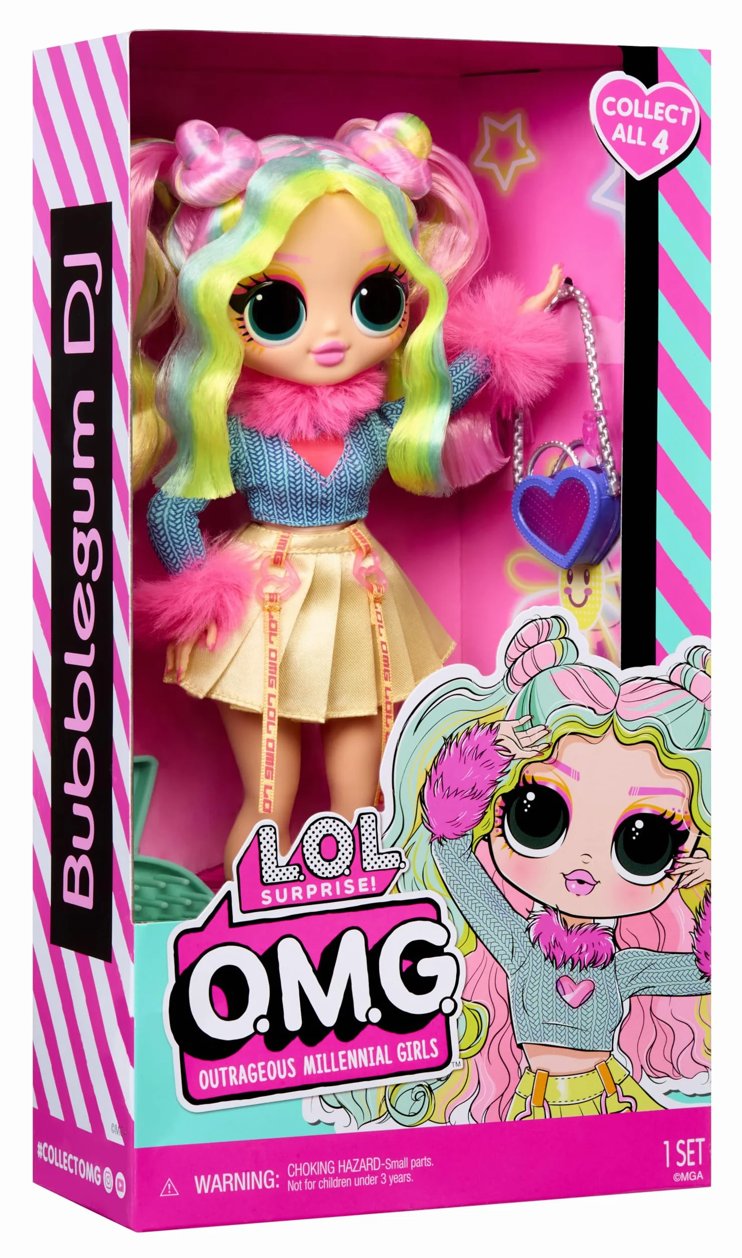 L.O.L. Surprise! OMG Doll - Bubblegum D.J. - Include 1 Bambola Fashion, Abiti Favolosi, Collezionale Tutte e 4