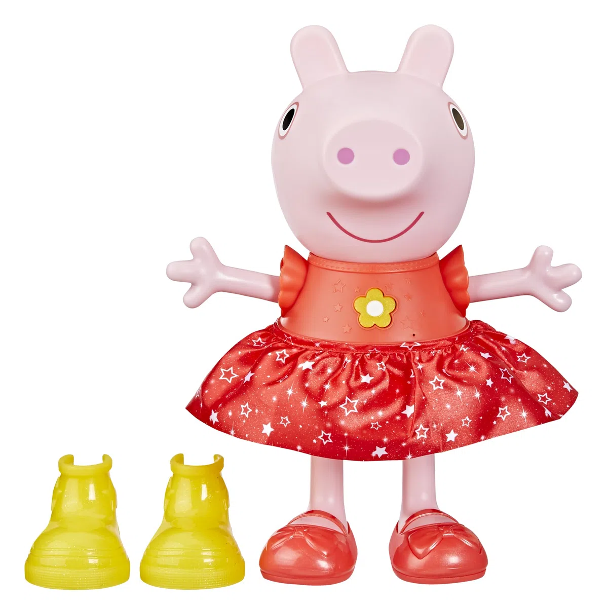 Peppa Pig Habro, Bambola Musicale di Peppa Festa tra le Pozzanghere Fangose, Action Figure del Personaggio in Plastica, Giochi per Bambini e Bambine da 3 Anni