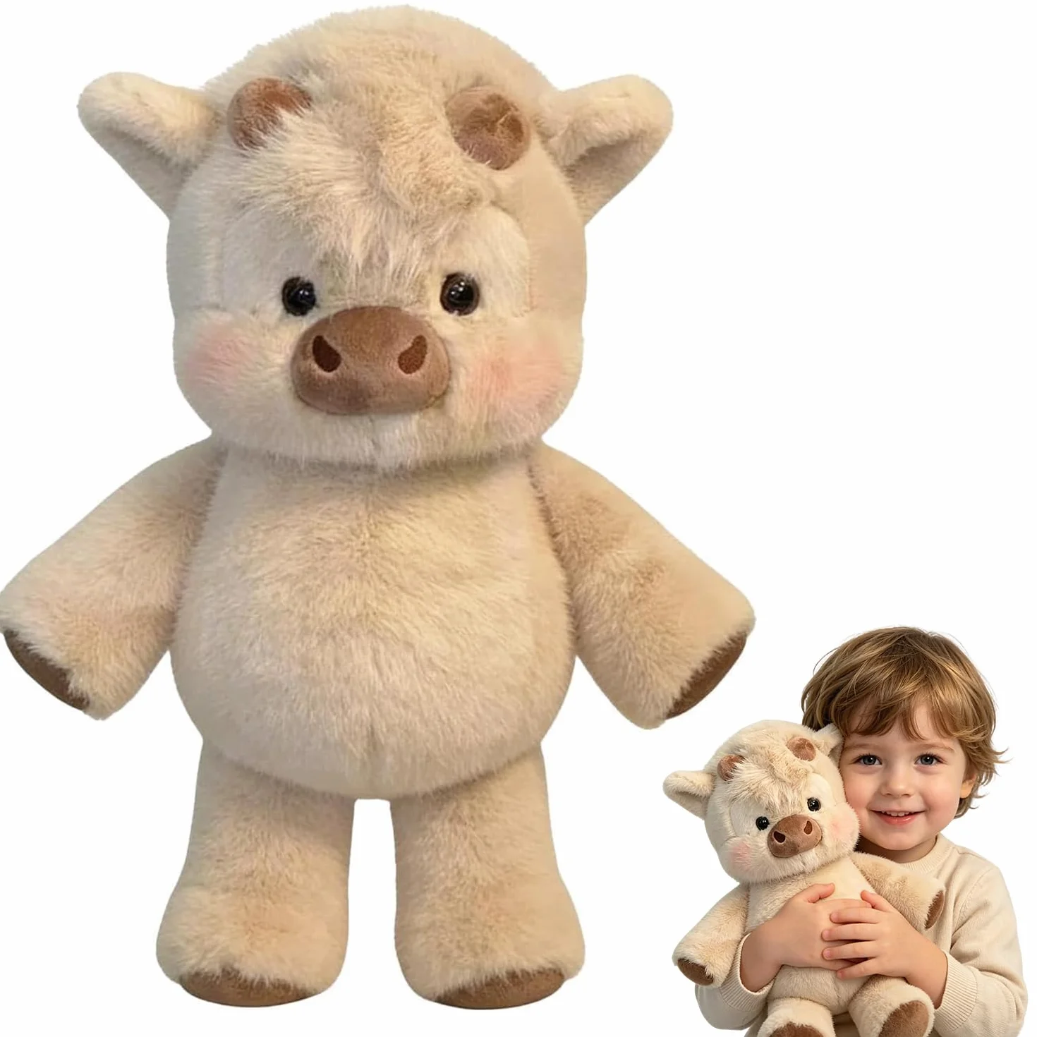 Peluche Mucca, Mucca Peluche, Peluche Che Corre, Morbido Peluche di Mucca, Compagno di Gioco e Regalo Perfetto per Bambini