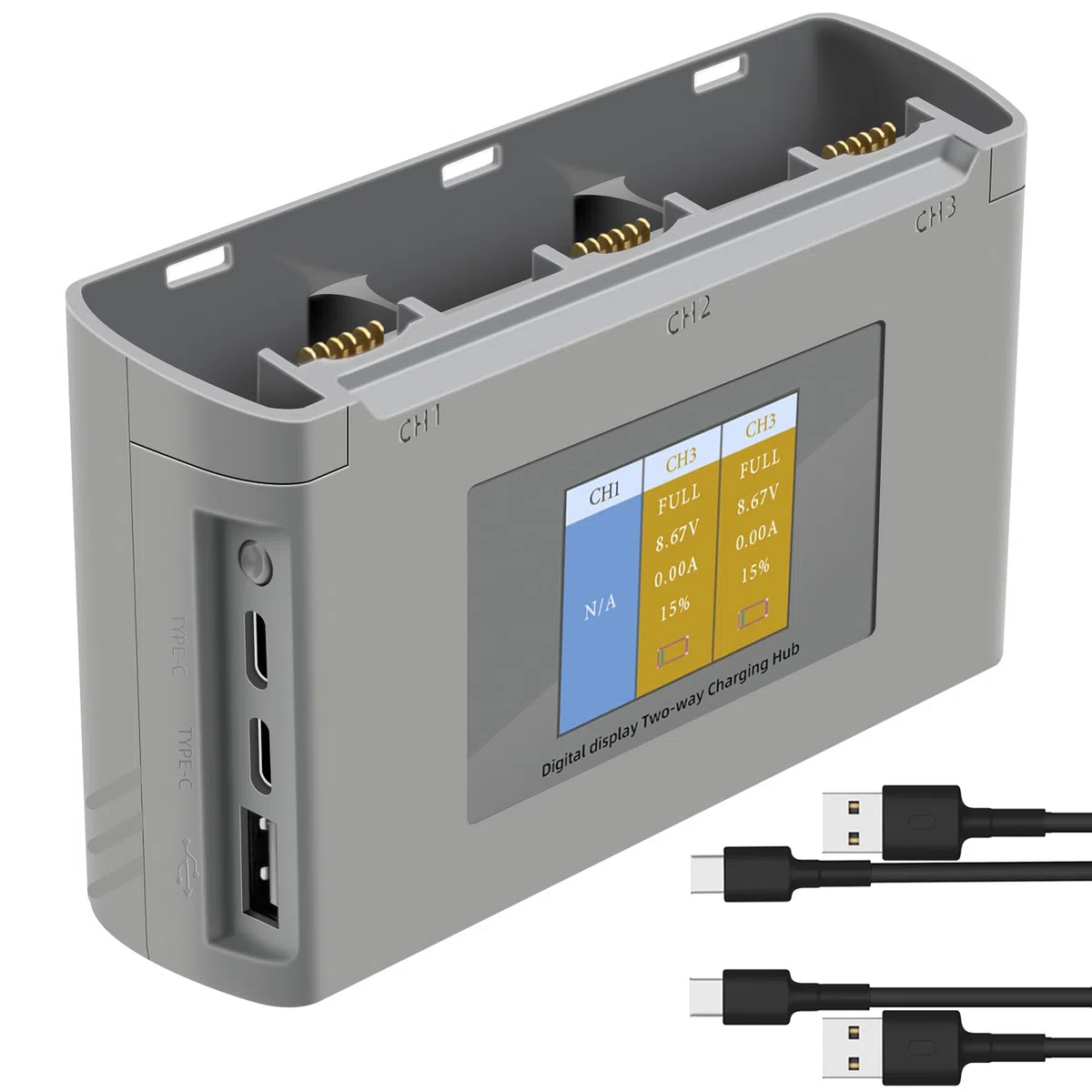 Caricabatterie LCD per DJI Mini 4K/2,Mini SE Drone,Stazione di Ricarica a Due Vie,Ricarica 3 Batterie Sequenza, Caricatore Carica Batteria Accessori
